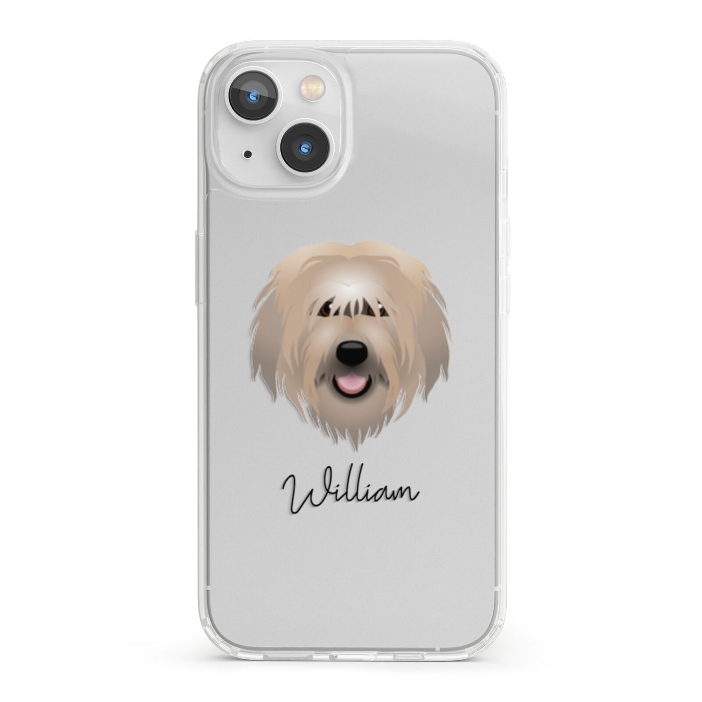Catalan Sheepdog Personalised iPhone 13 Clear Bumper Case