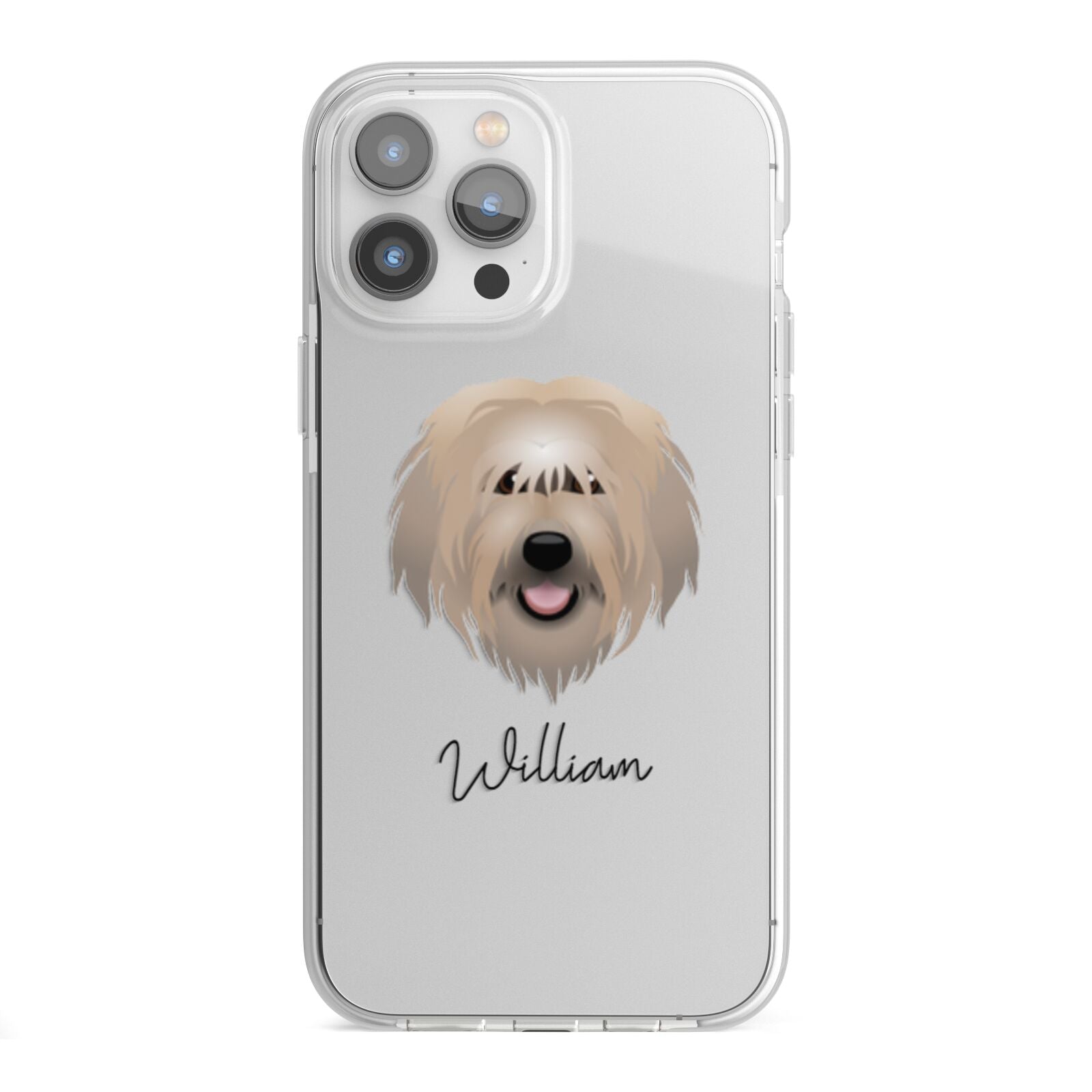 Catalan Sheepdog Personalised iPhone 13 Pro Max TPU Impact Case with White Edges