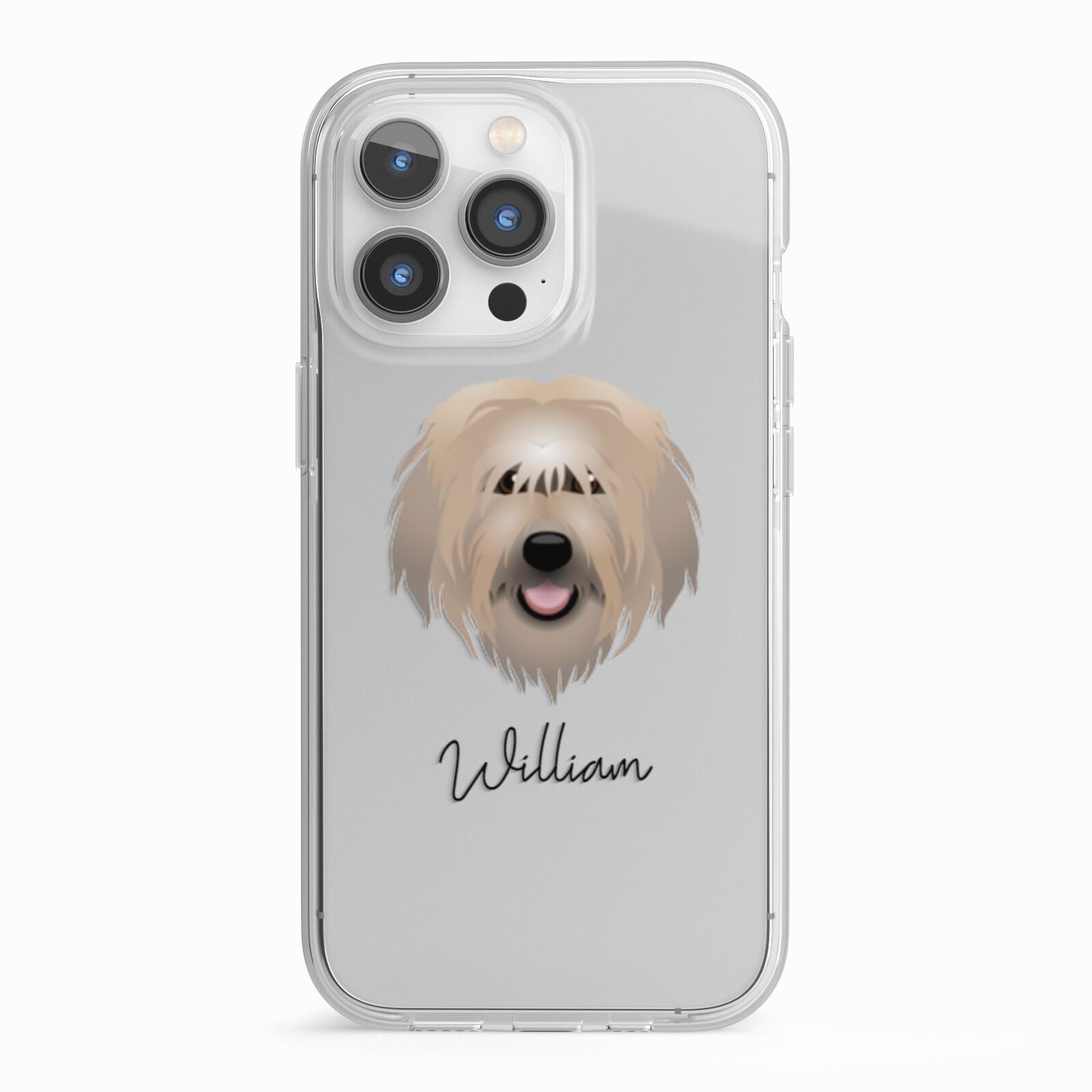 Catalan Sheepdog Personalised iPhone 13 Pro TPU Impact Case with White Edges