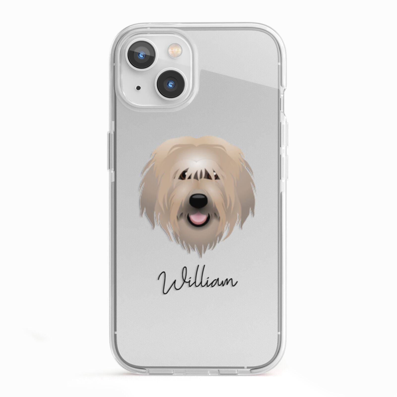 Catalan Sheepdog Personalised iPhone 13 TPU Impact Case with White Edges