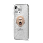 Catalan Sheepdog Personalised iPhone 14 Pro Max Glitter Tough Case Silver Angled Image