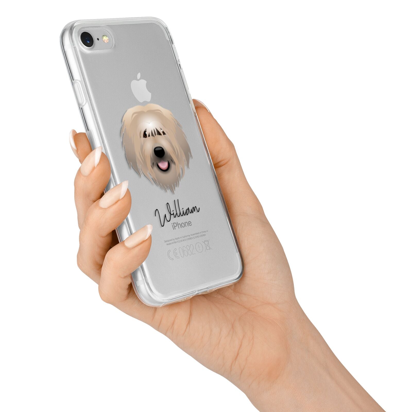 Catalan Sheepdog Personalised iPhone 7 Bumper Case on Silver iPhone Alternative Image