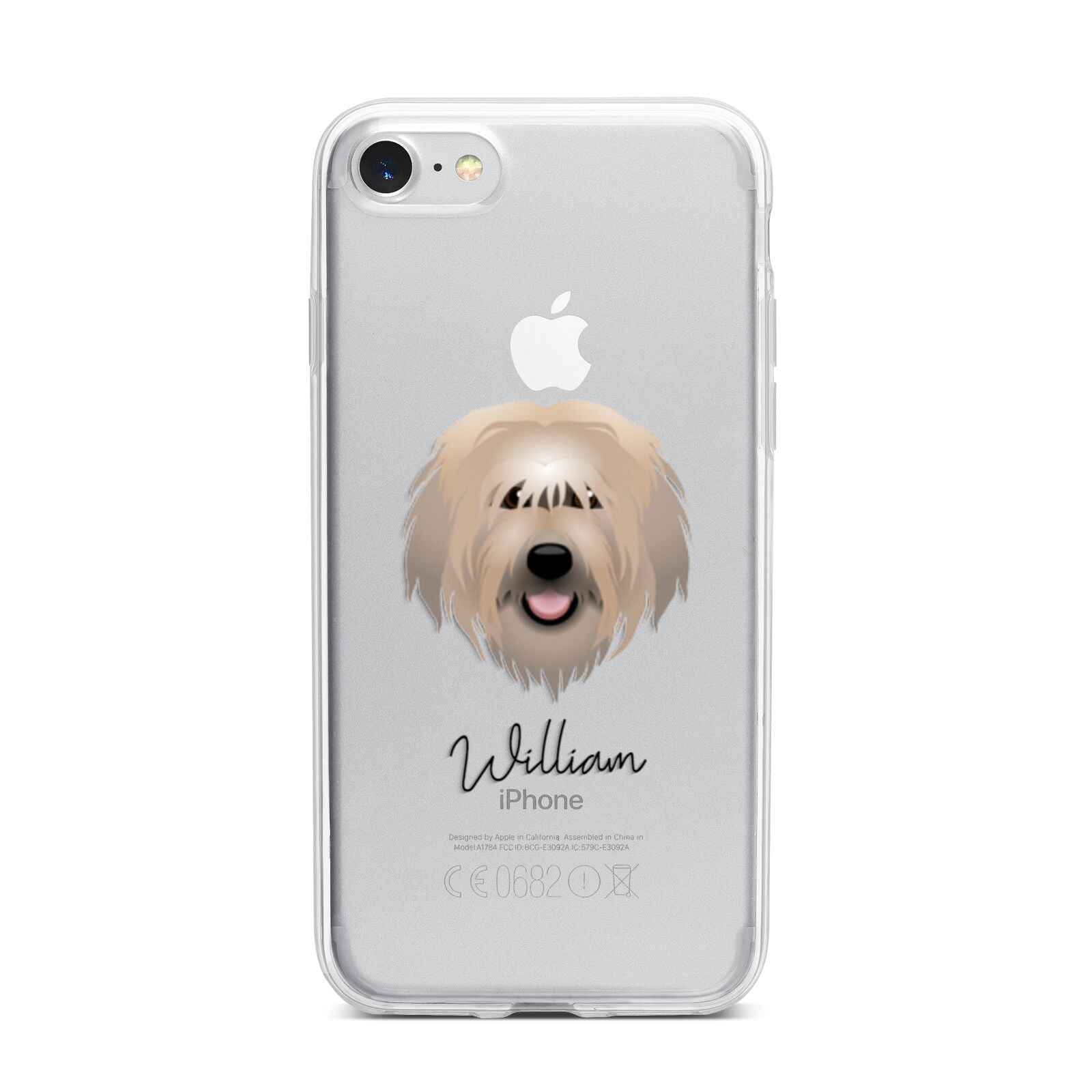 Catalan Sheepdog Personalised iPhone 7 Bumper Case on Silver iPhone