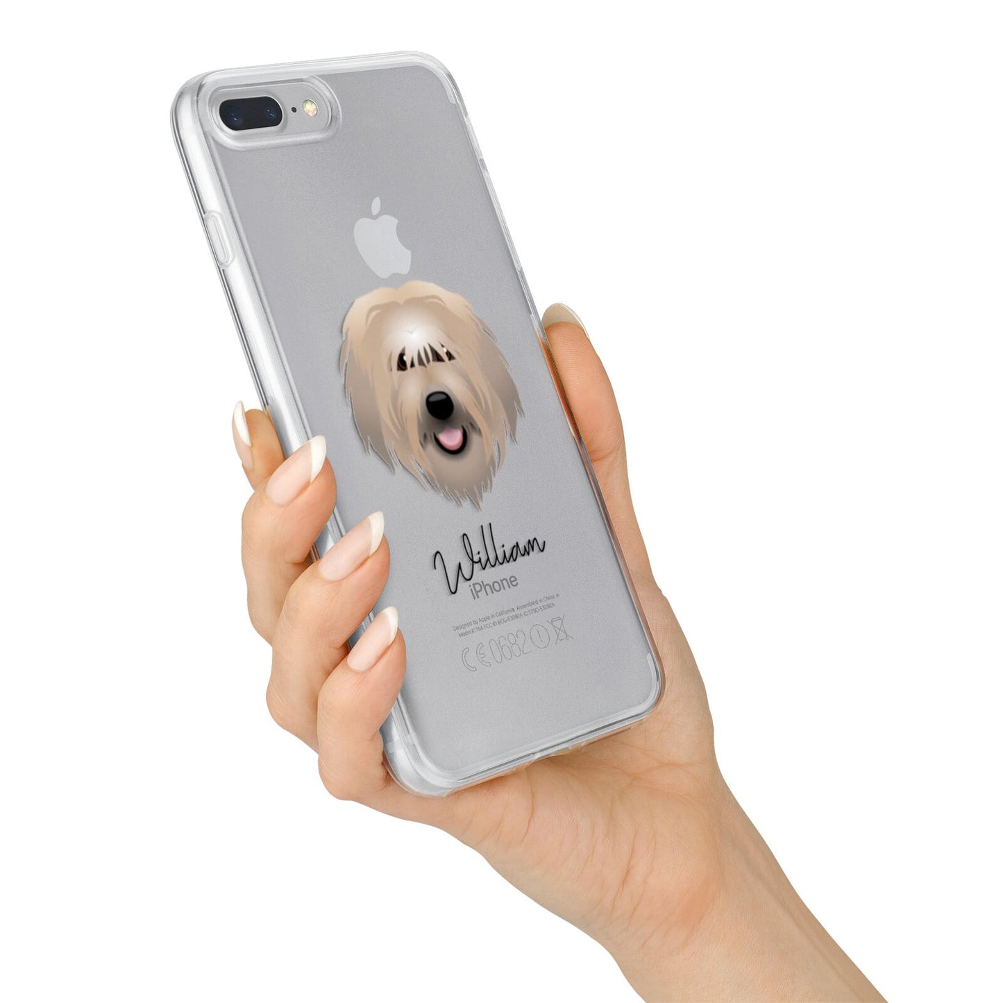 Catalan Sheepdog Personalised iPhone 7 Plus Bumper Case on Silver iPhone Alternative Image