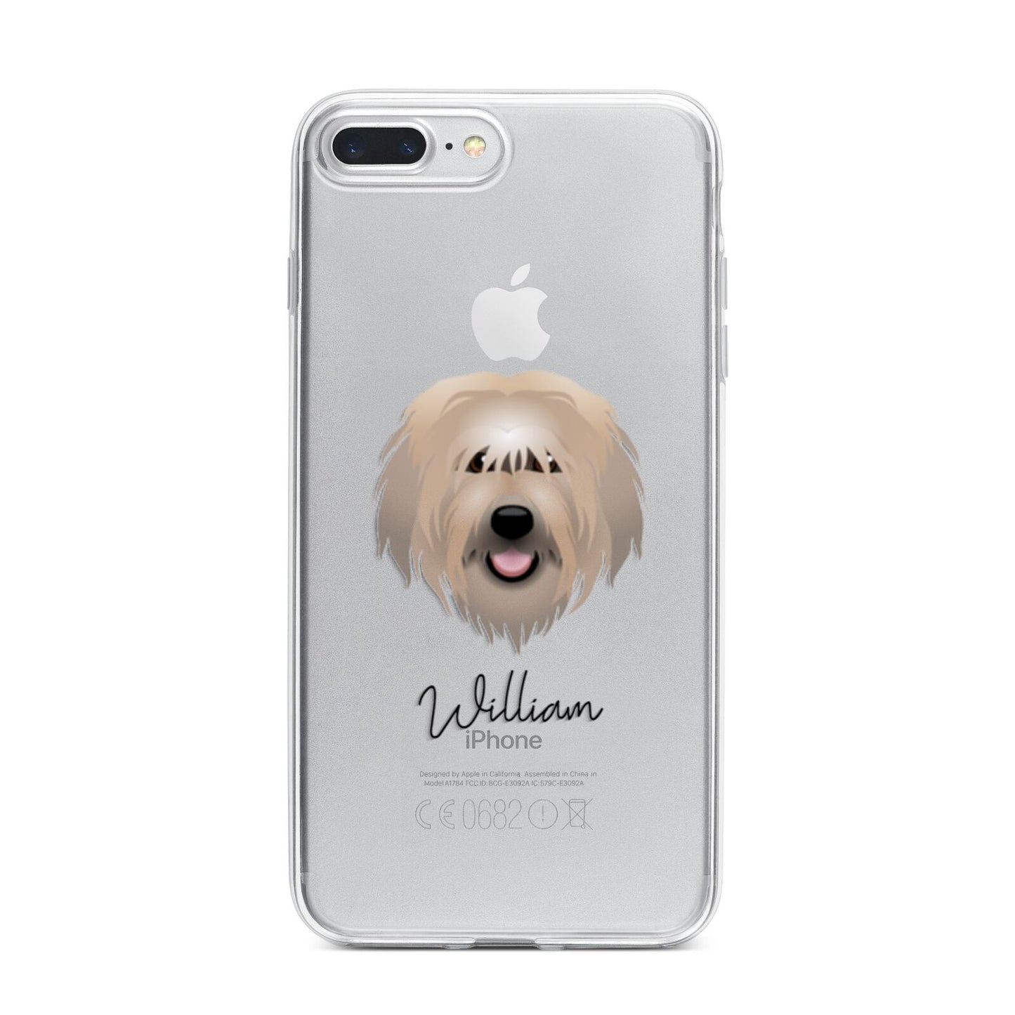 Catalan Sheepdog Personalised iPhone 7 Plus Bumper Case on Silver iPhone