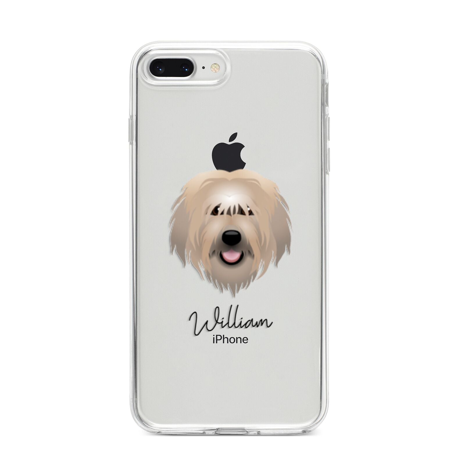 Catalan Sheepdog Personalised iPhone 8 Plus Bumper Case on Silver iPhone