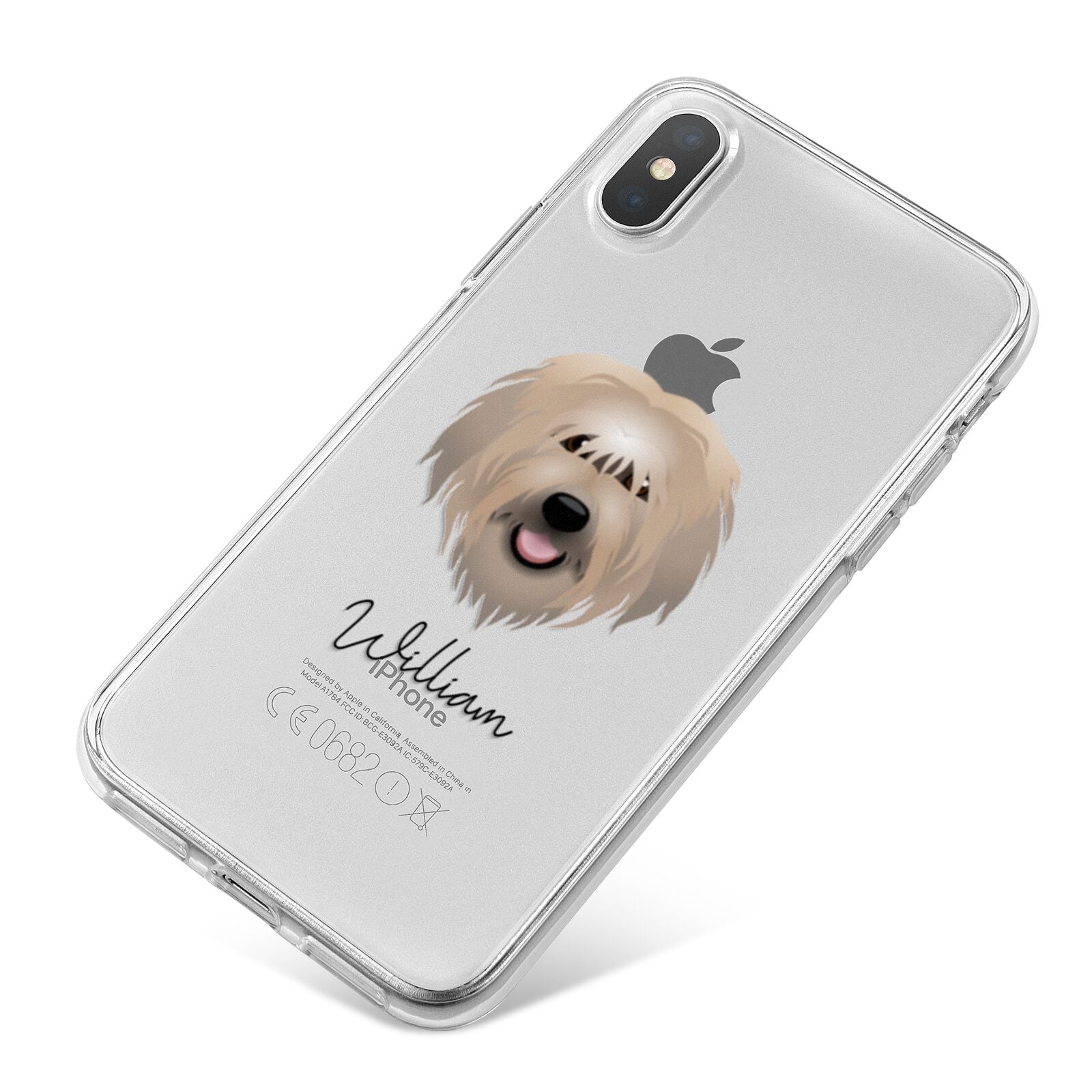 Catalan Sheepdog Personalised iPhone X Bumper Case on Silver iPhone
