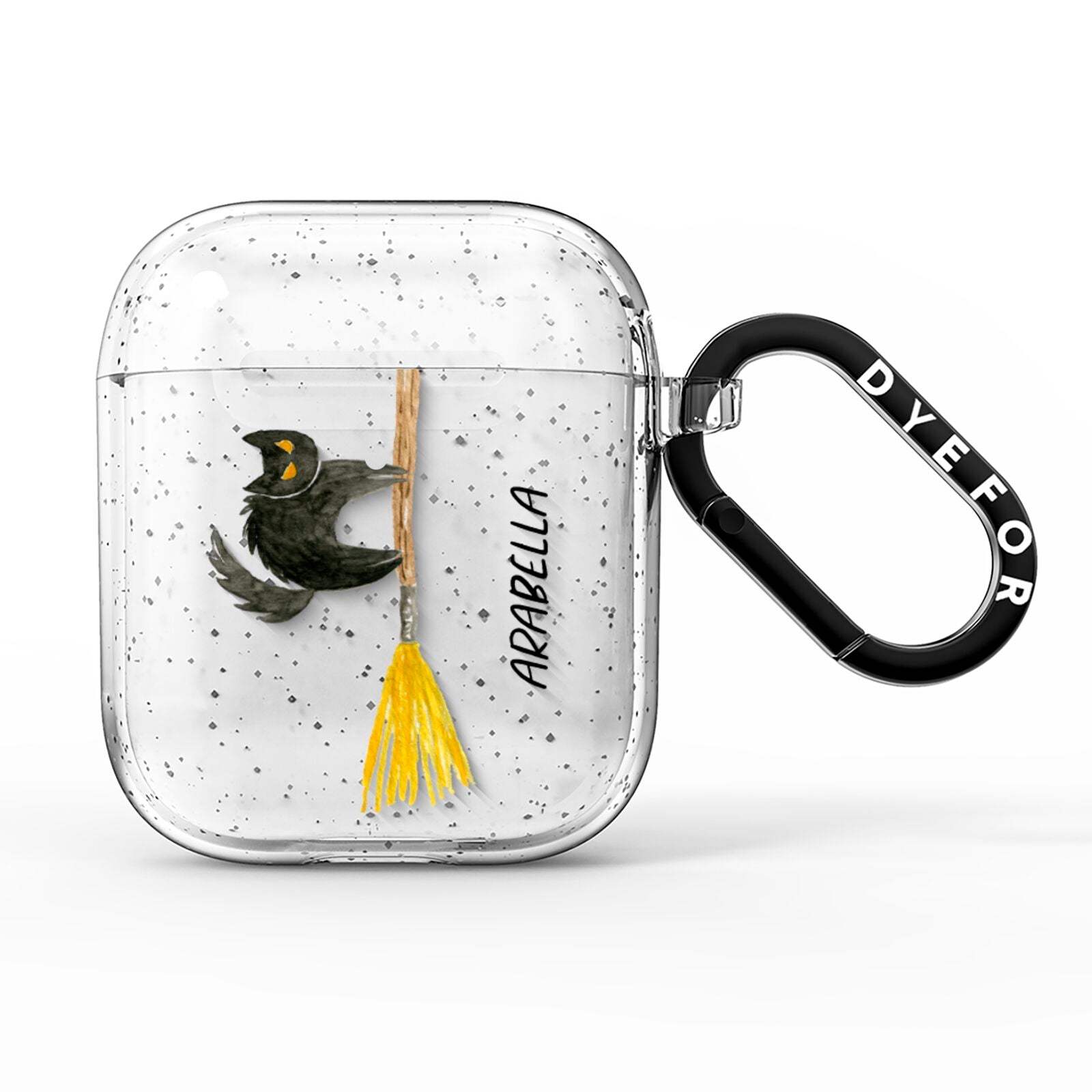 Cats on Broomsticks Halloween AirPods Glitter Case