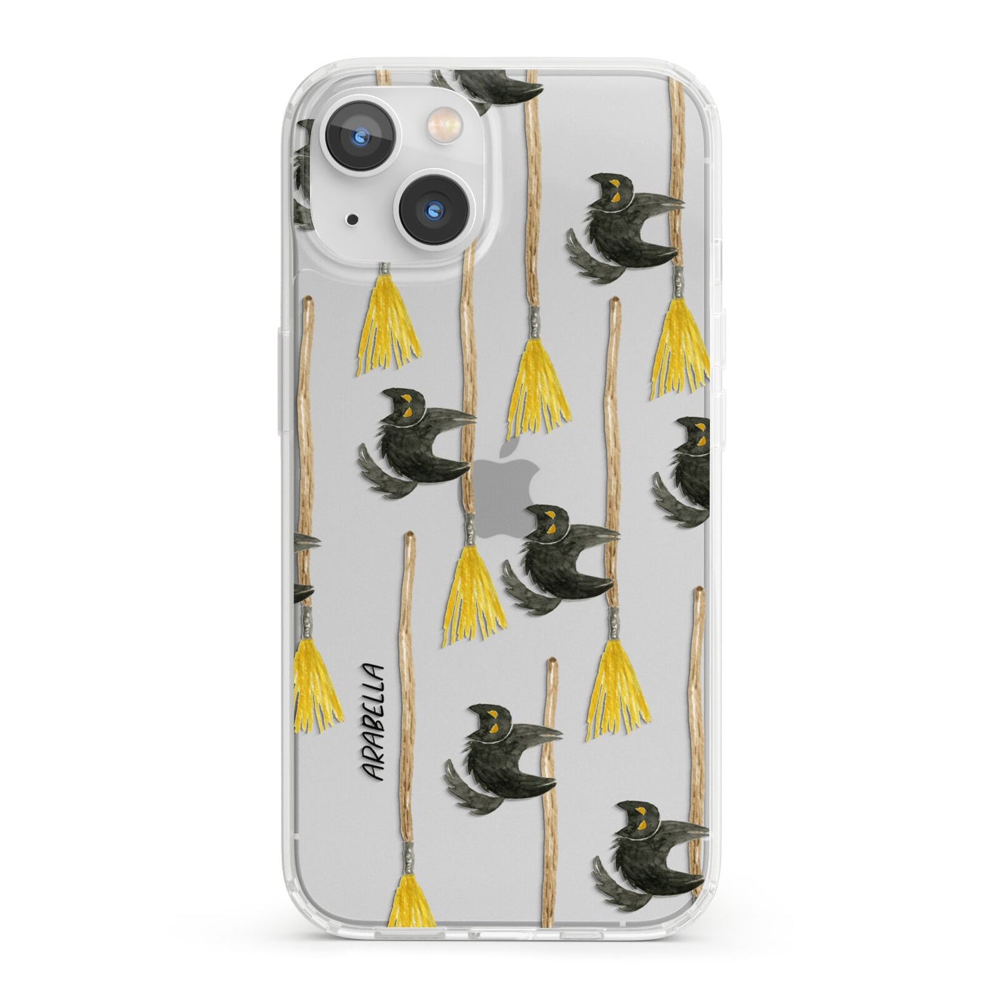 Cats on Broomsticks Halloween iPhone 13 Clear Bumper Case