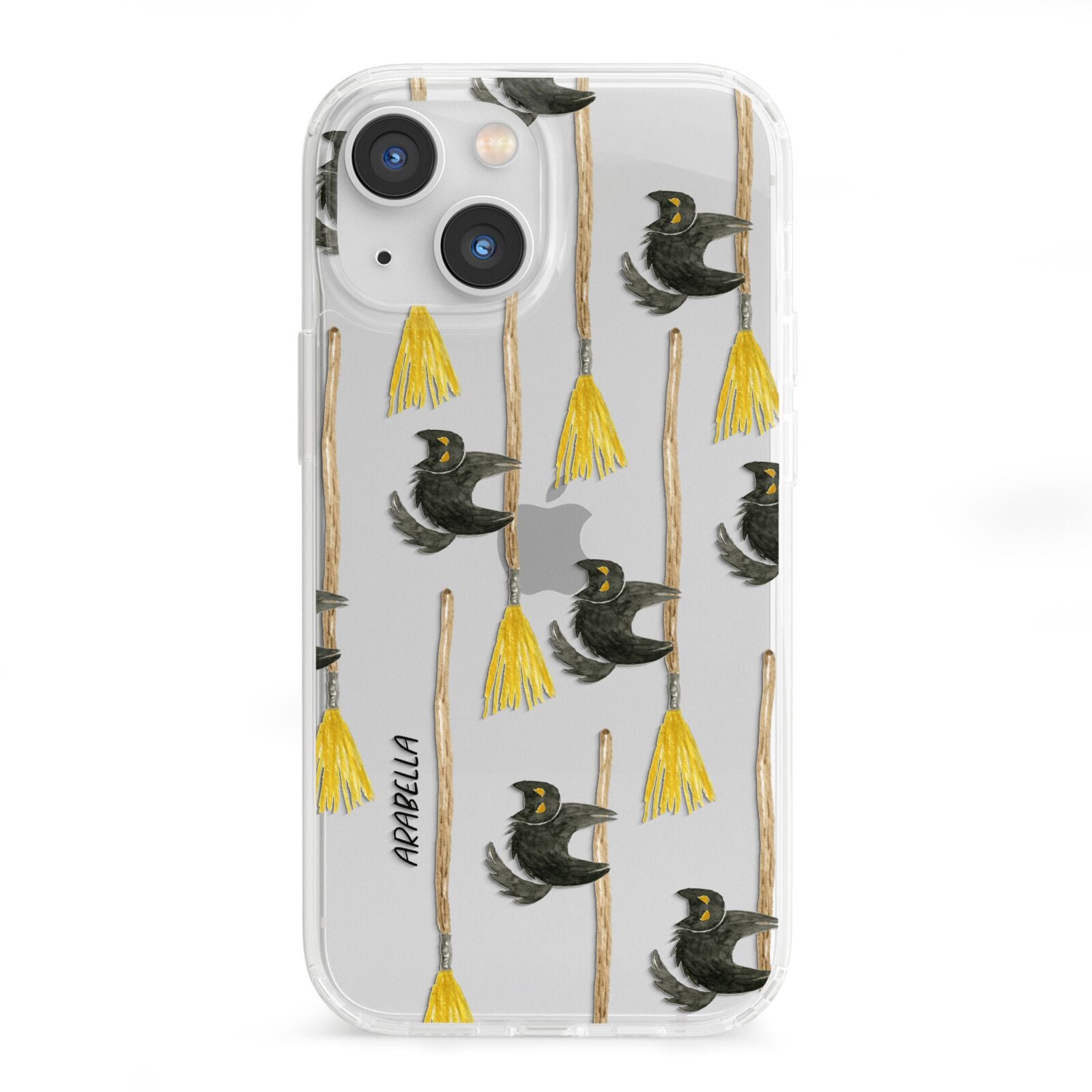 Cats on Broomsticks Halloween iPhone 13 Mini Clear Bumper Case