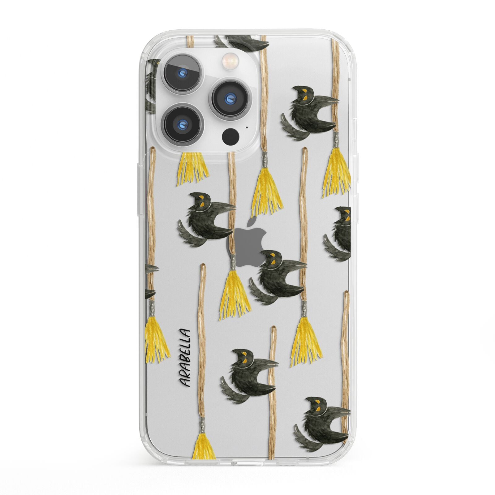 Cats on Broomsticks Halloween iPhone 13 Pro Clear Bumper Case