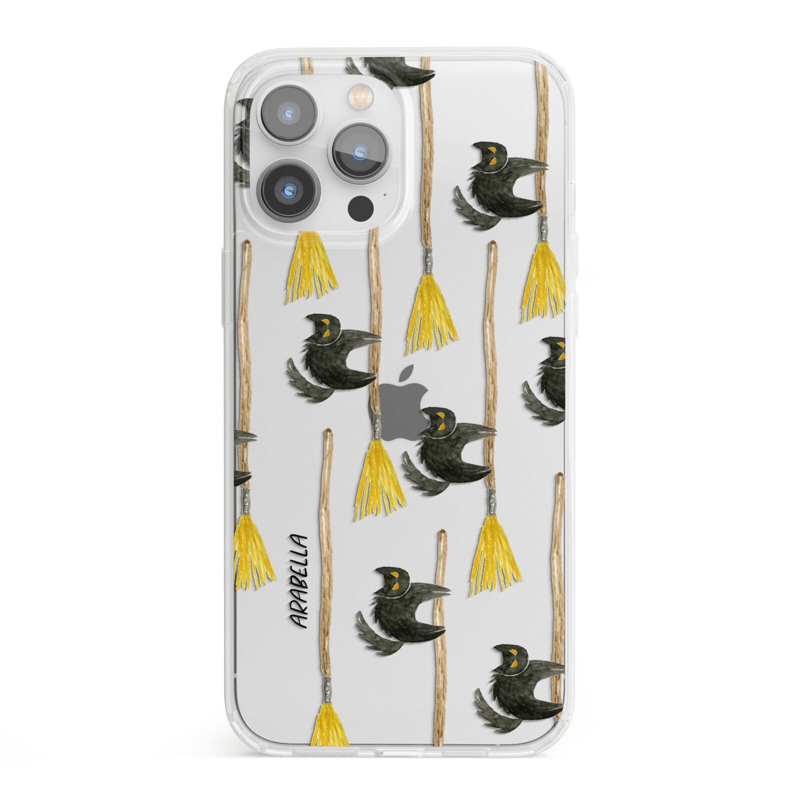 Cats on Broomsticks Halloween iPhone 13 Pro Max Clear Bumper Case