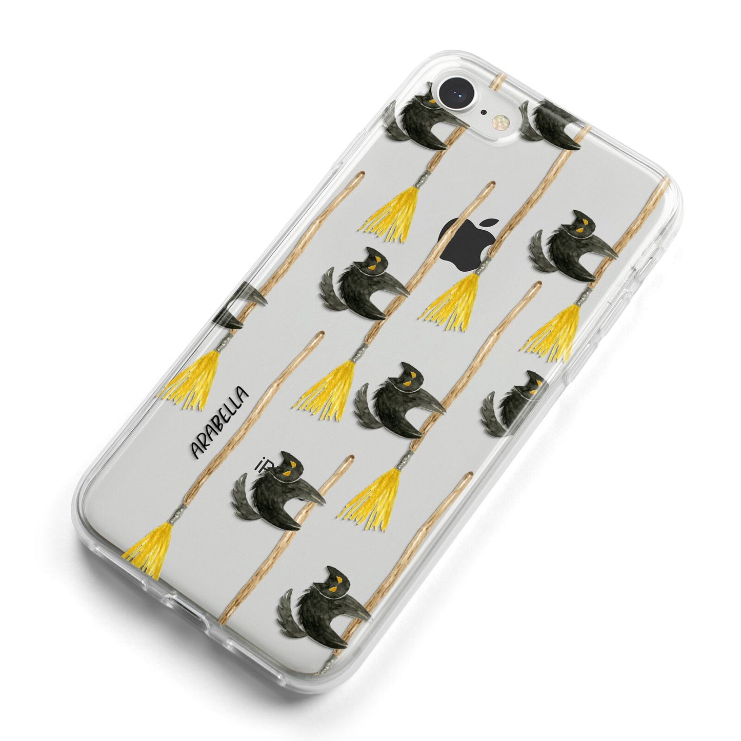 Cats on Broomsticks Halloween iPhone 8 Bumper Case on Silver iPhone Alternative Image