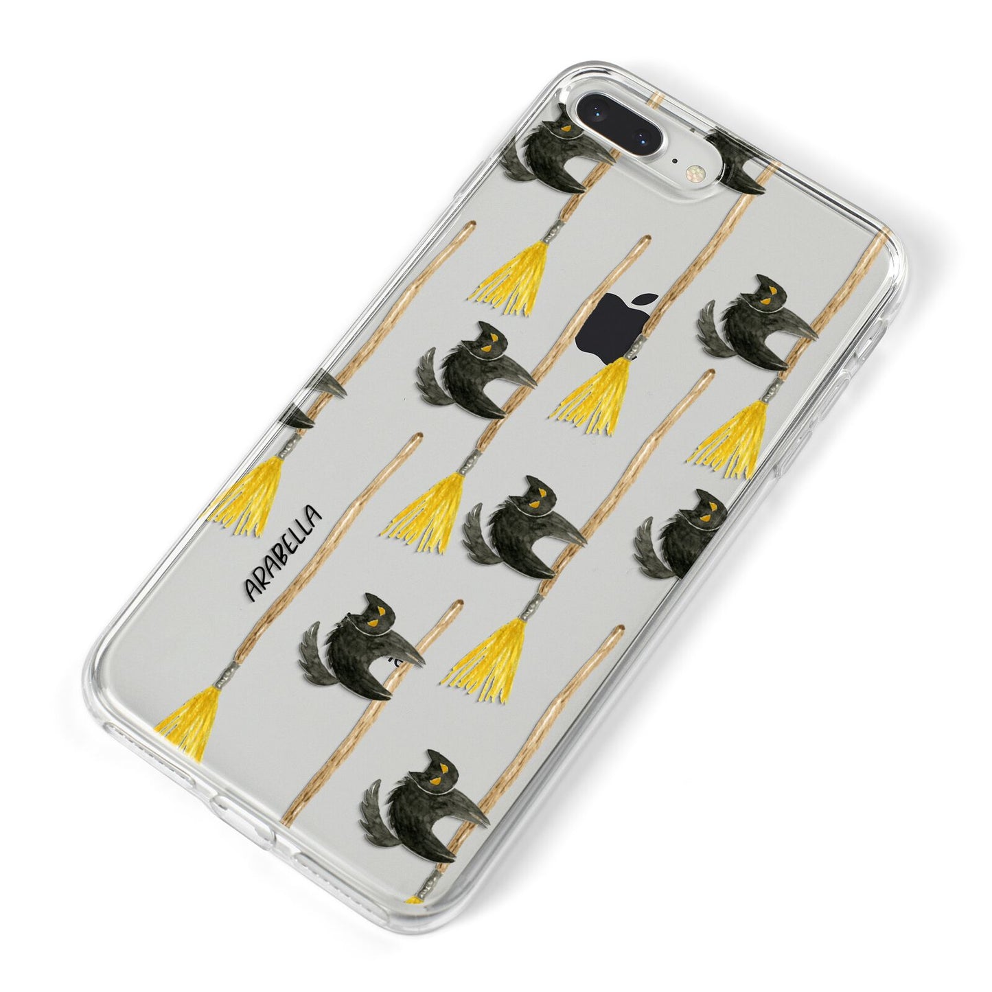 Cats on Broomsticks Halloween iPhone 8 Plus Bumper Case on Silver iPhone Alternative Image