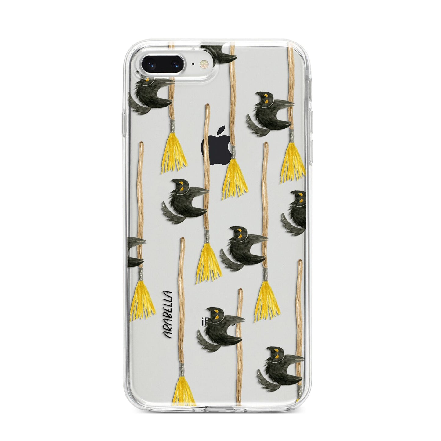 Cats on Broomsticks Halloween iPhone 8 Plus Bumper Case on Silver iPhone