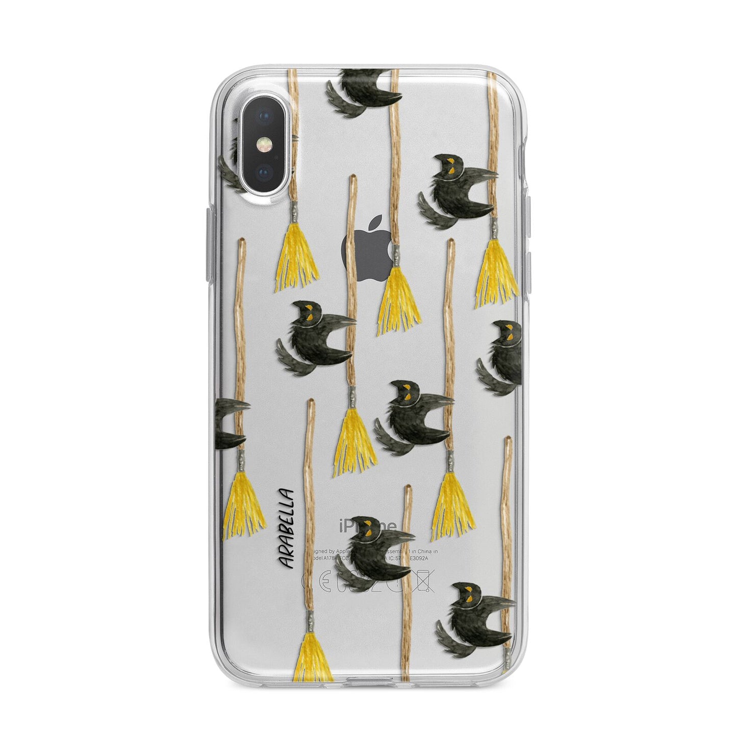 Cats on Broomsticks Halloween iPhone X Bumper Case on Silver iPhone Alternative Image 1