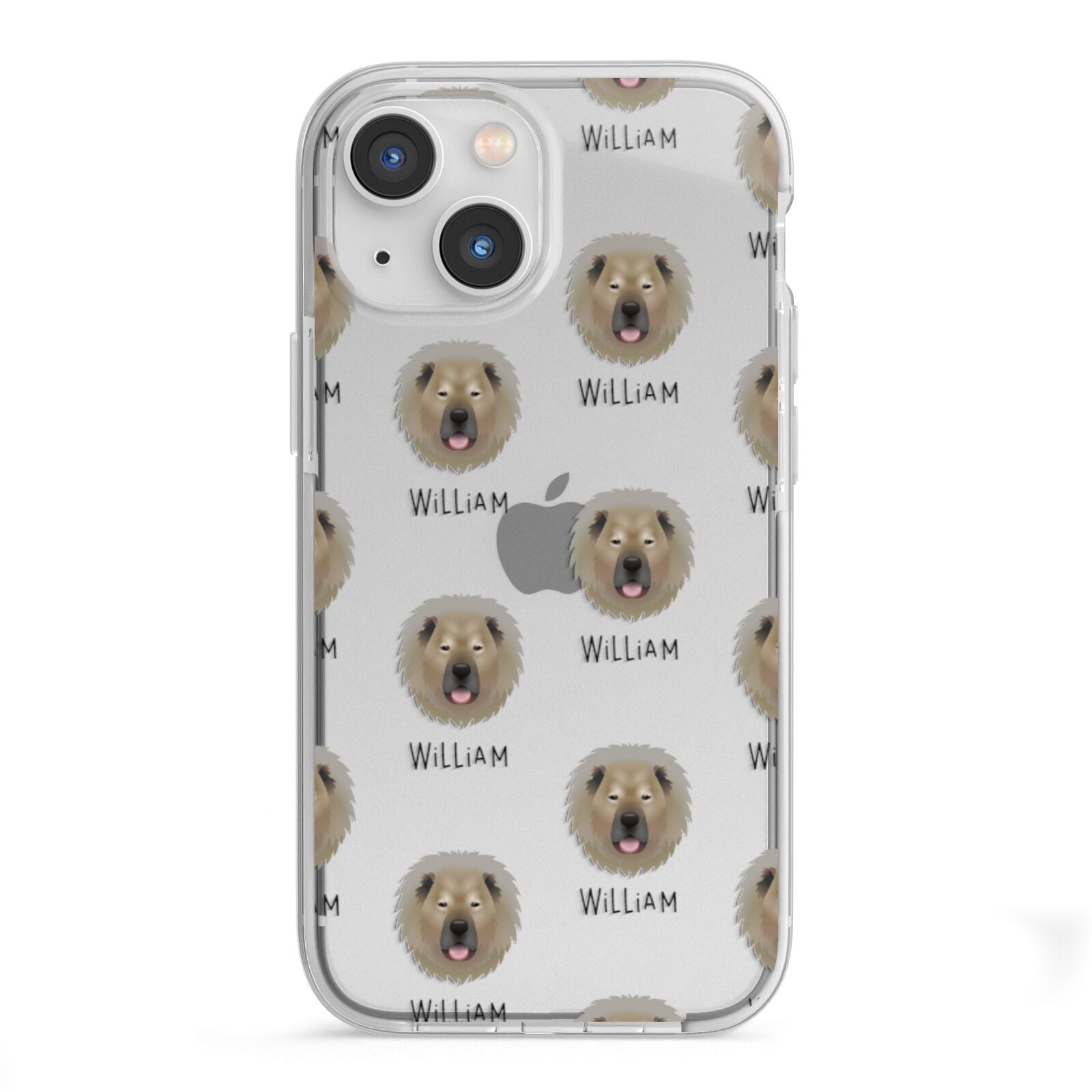 Causasian Shepherd Icon with Name iPhone 13 Mini TPU Impact Case with White Edges