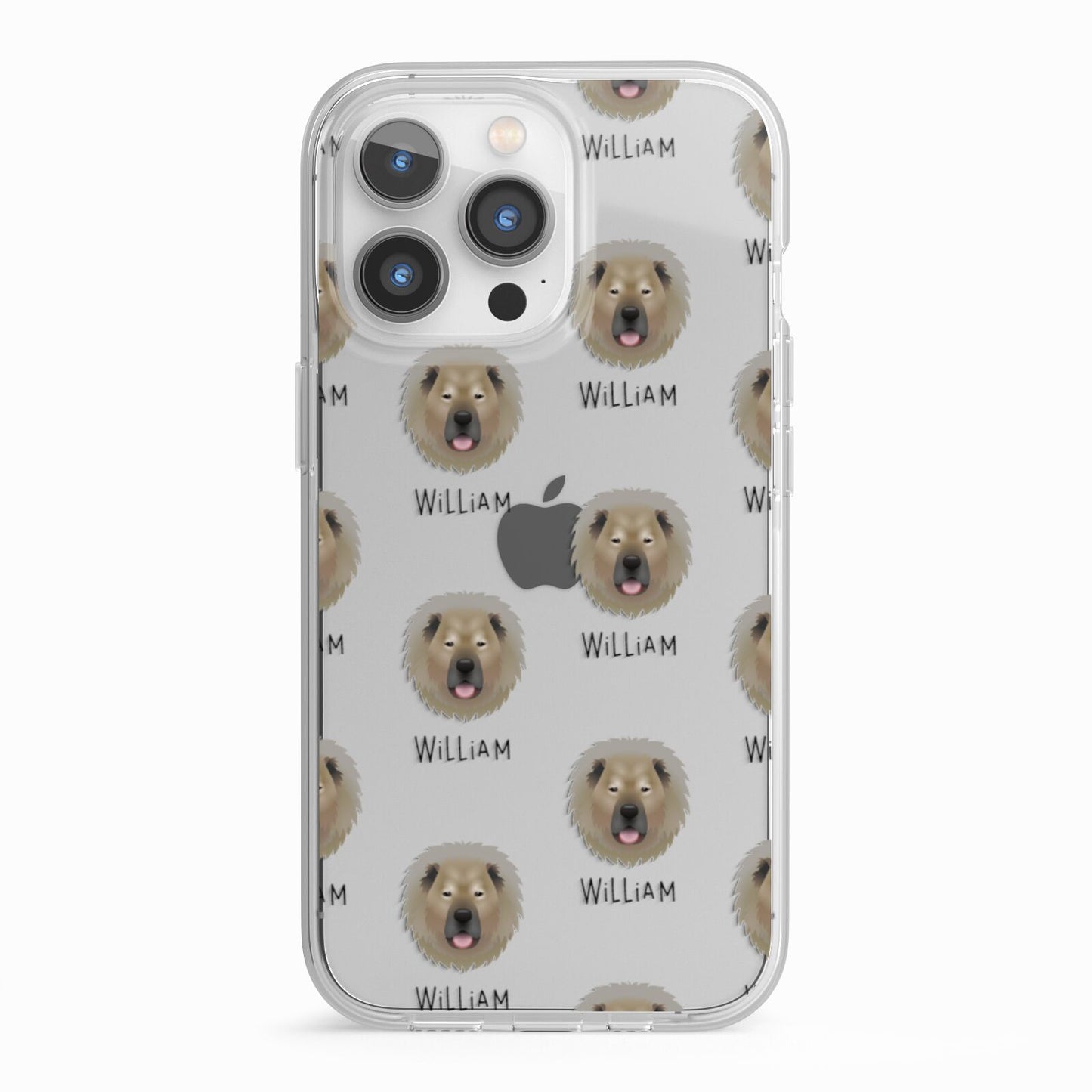 Causasian Shepherd Icon with Name iPhone 13 Pro TPU Impact Case with White Edges