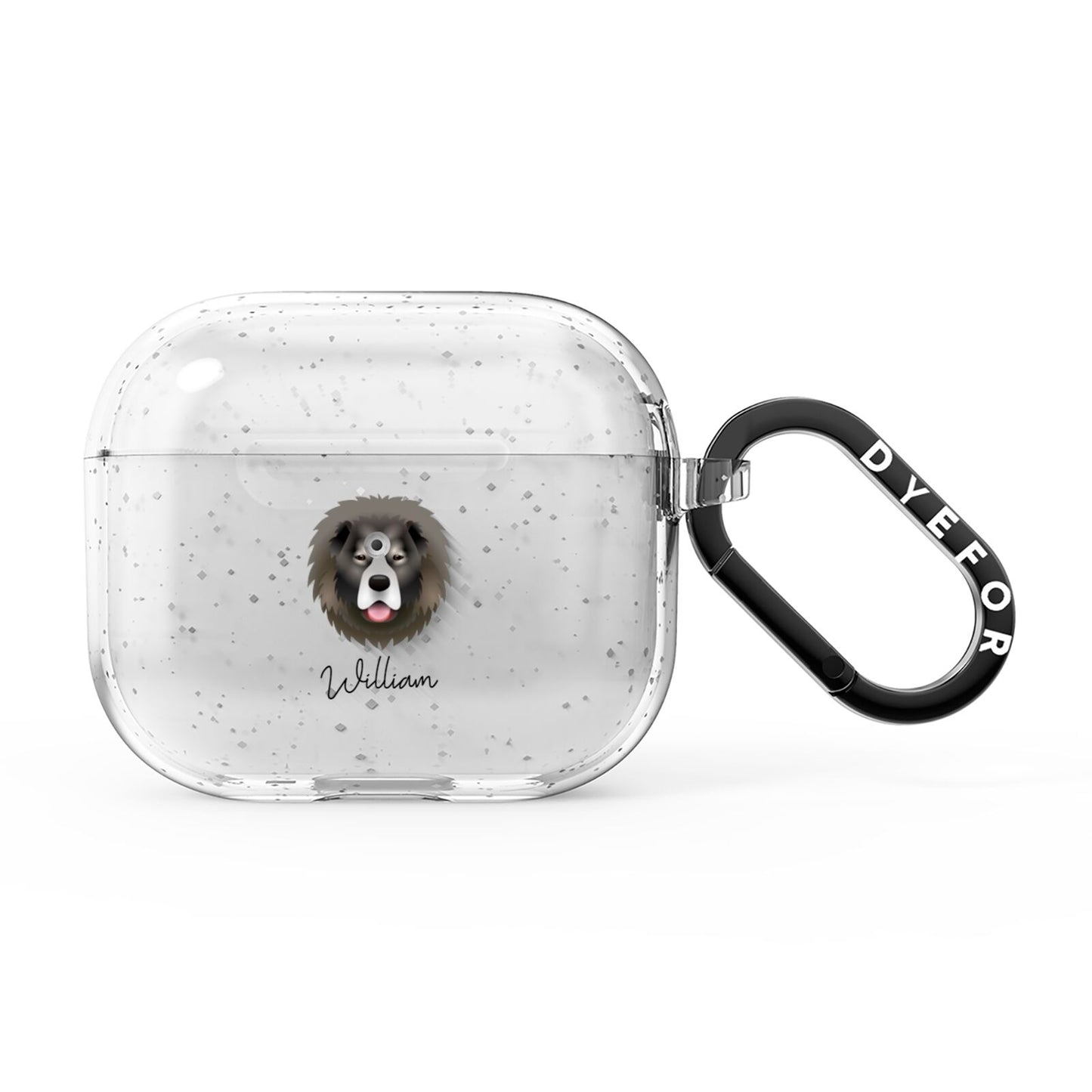 Causasian Shepherd Personalised AirPods Glitter Case 3rd Gen