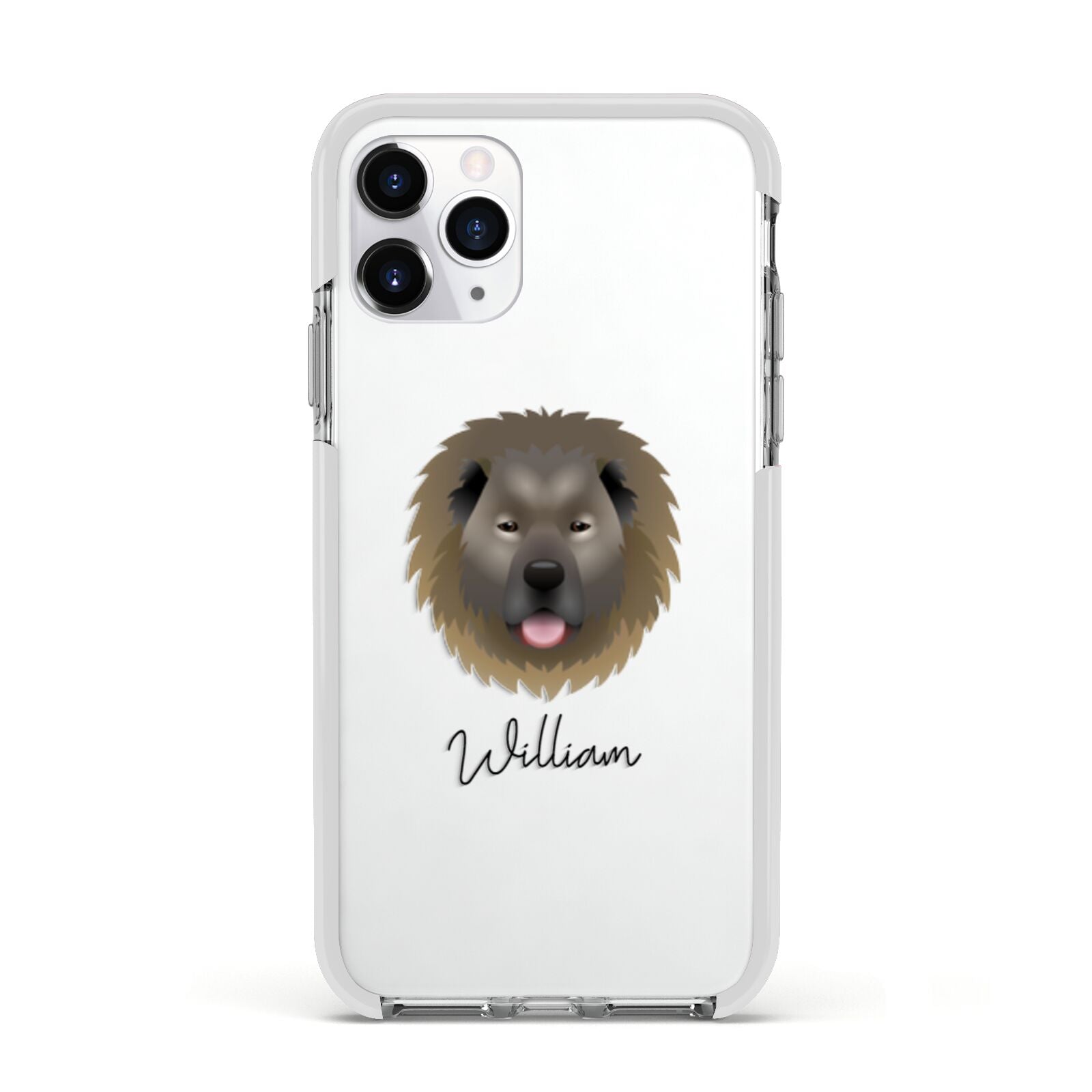 Causasian Shepherd Personalised Apple iPhone 11 Pro in Silver with White Impact Case