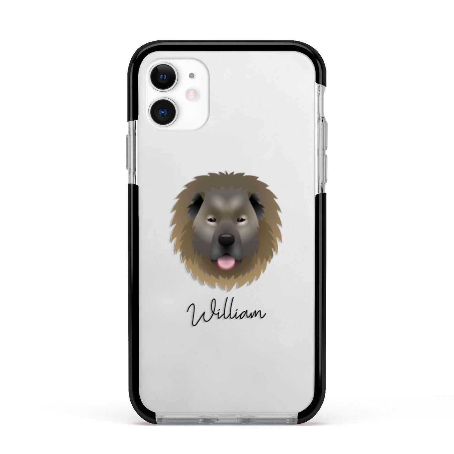 Causasian Shepherd Personalised Apple iPhone 11 in White with Black Impact Case