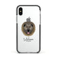 Causasian Shepherd Personalised Apple iPhone Xs Impact Case Black Edge on Silver Phone