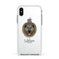 Causasian Shepherd Personalised Apple iPhone Xs Impact Case White Edge on Silver Phone