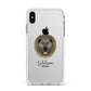 Causasian Shepherd Personalised Apple iPhone Xs Max Impact Case White Edge on Silver Phone