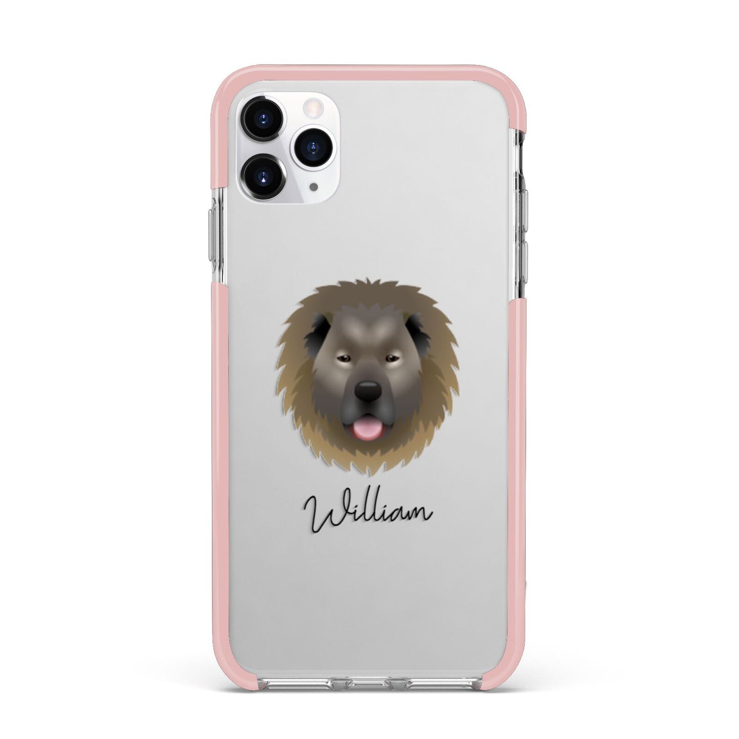 Causasian Shepherd Personalised iPhone 11 Pro Max Impact Pink Edge Case