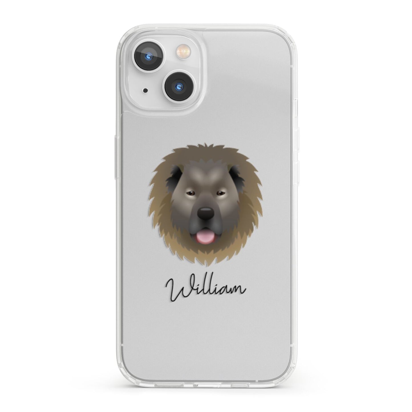 Causasian Shepherd Personalised iPhone 13 Clear Bumper Case