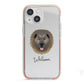 Causasian Shepherd Personalised iPhone 13 Mini TPU Impact Case with Pink Edges