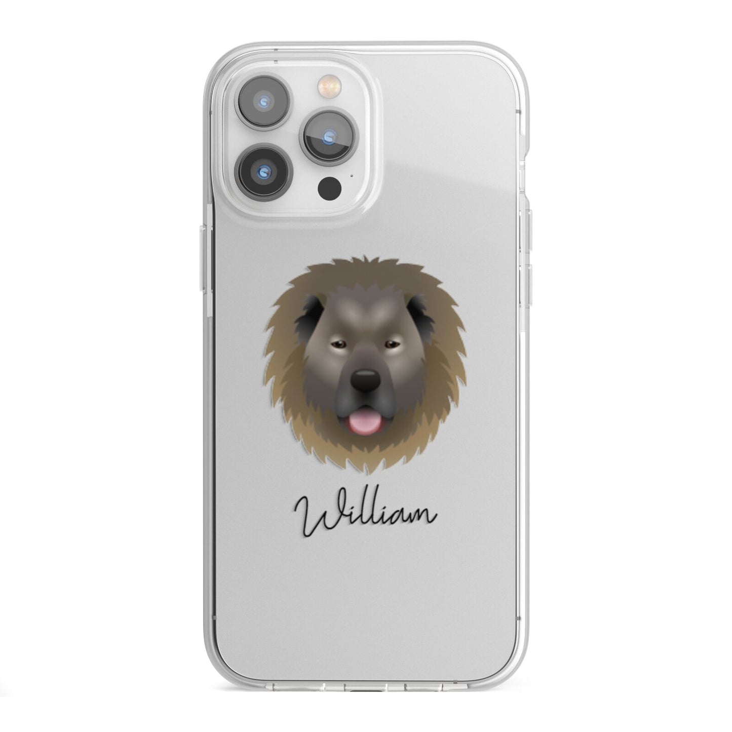 Causasian Shepherd Personalised iPhone 13 Pro Max TPU Impact Case with White Edges