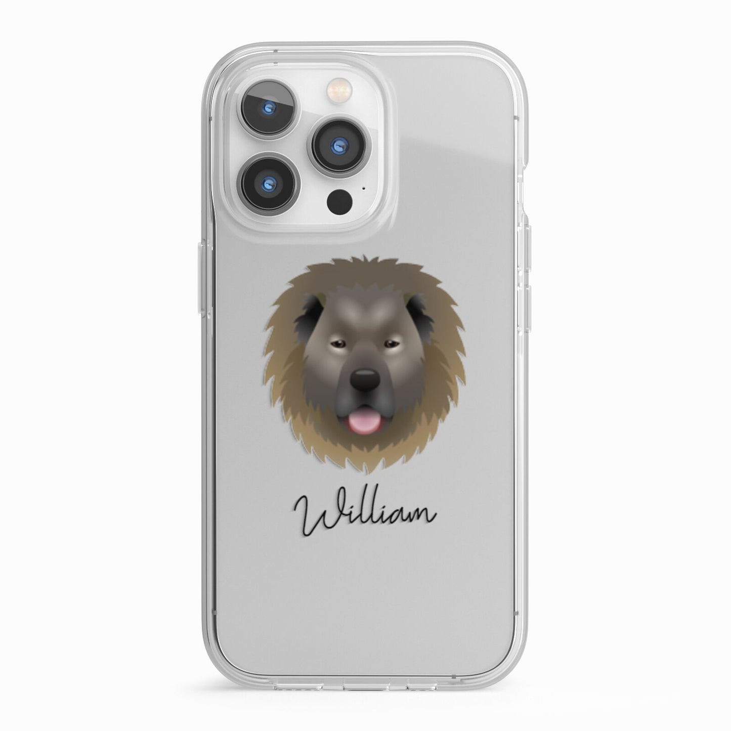 Causasian Shepherd Personalised iPhone 13 Pro TPU Impact Case with White Edges