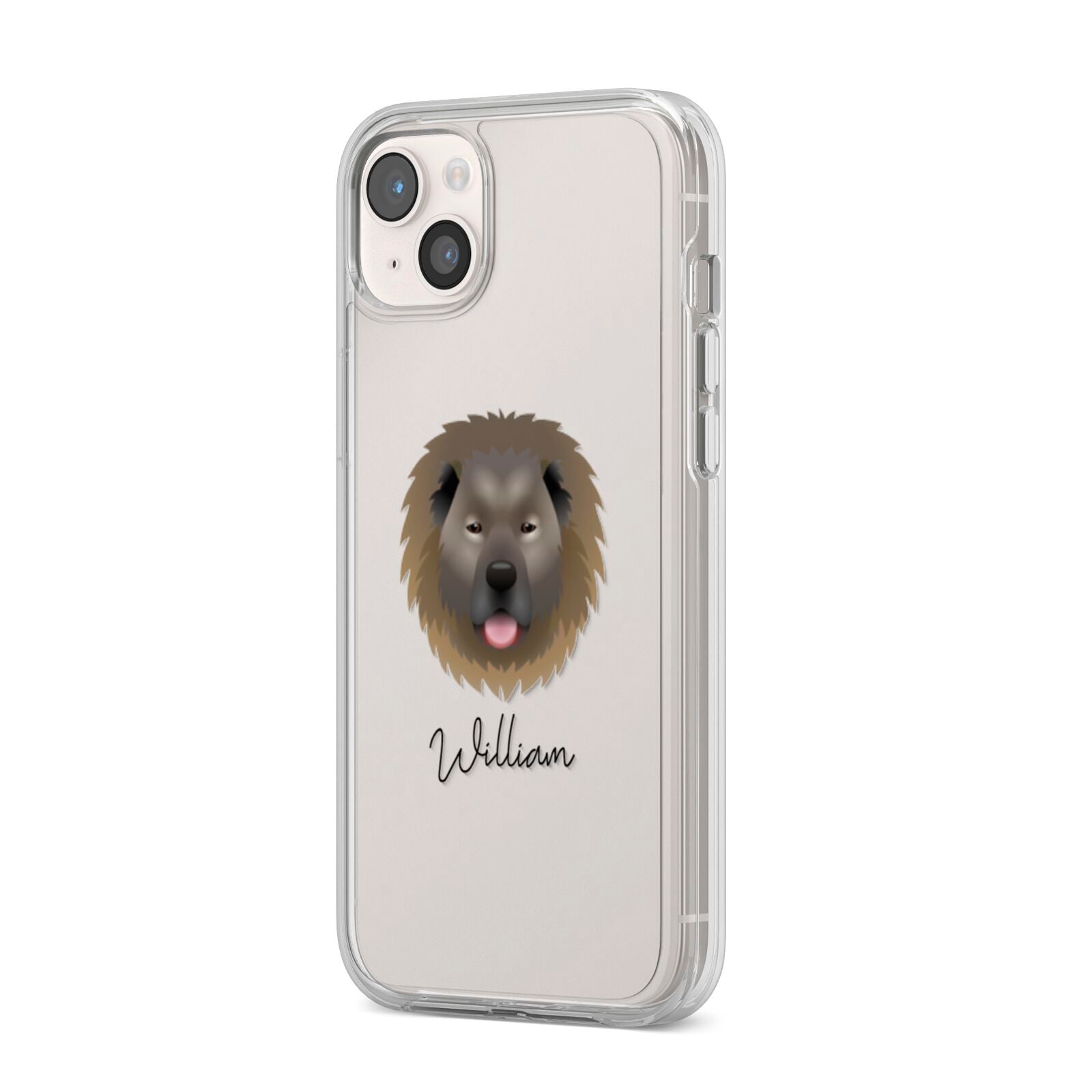 Causasian Shepherd Personalised iPhone 14 Plus Clear Tough Case Starlight Angled Image