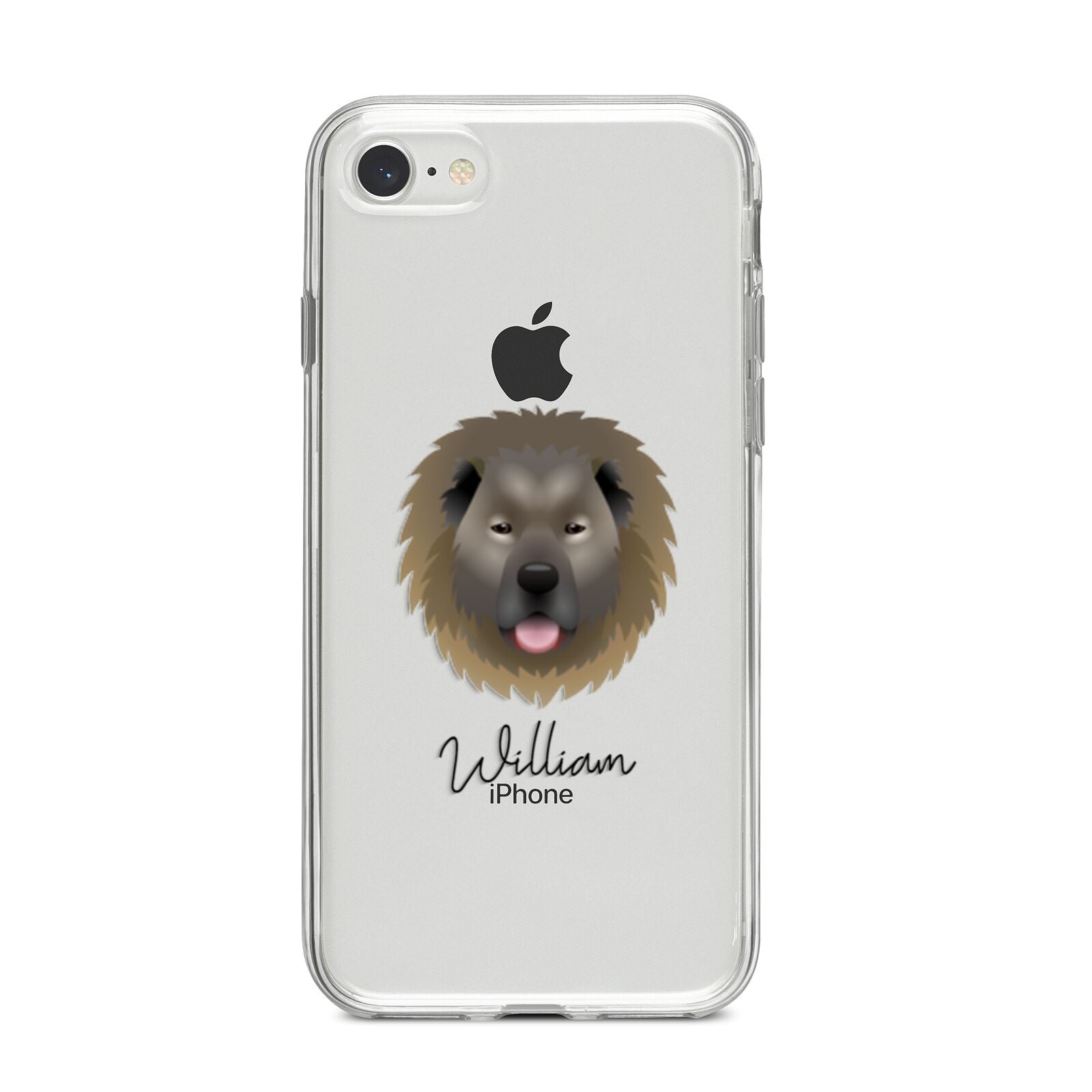 Causasian Shepherd Personalised iPhone 8 Bumper Case on Silver iPhone