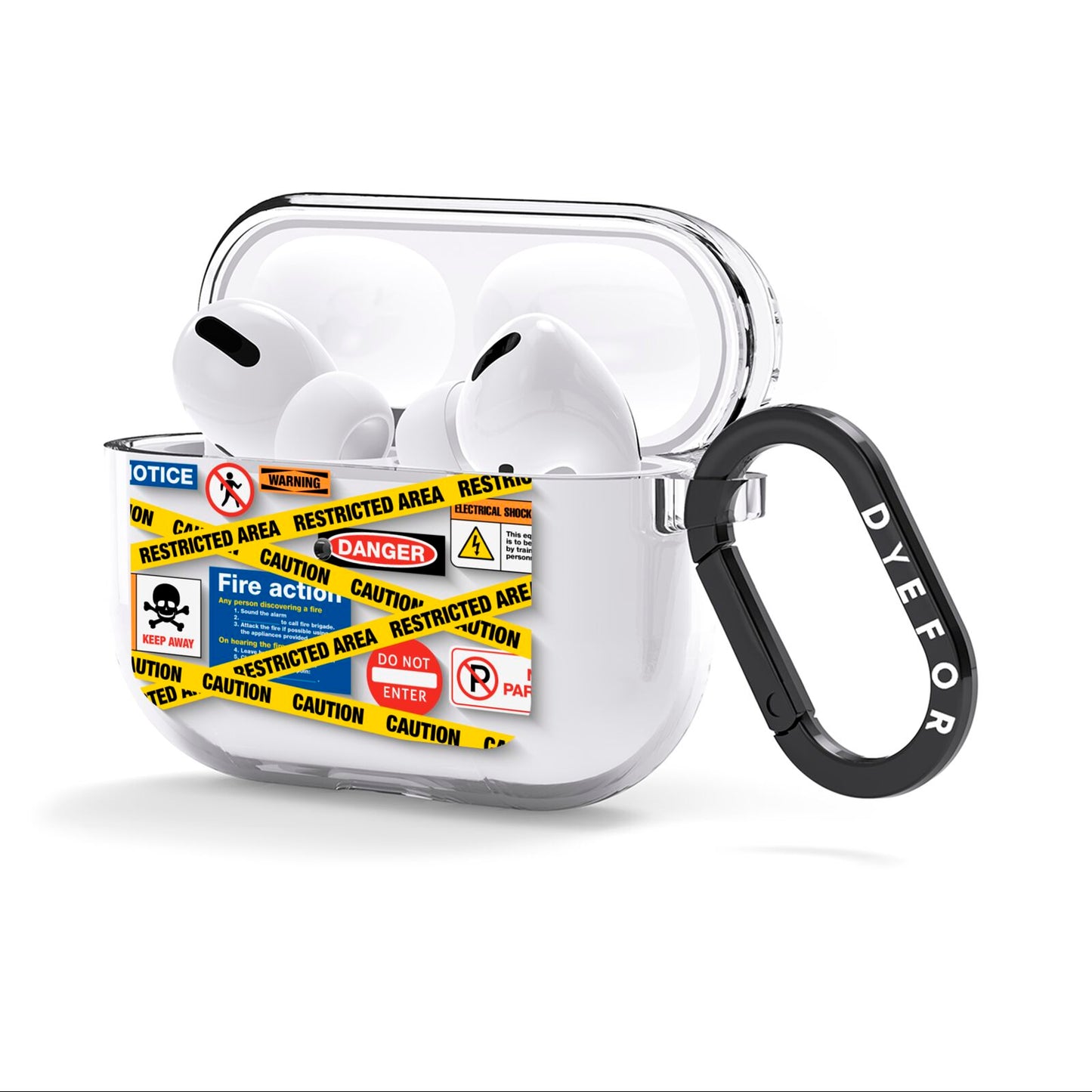 Caution Stickers AirPods Clear Case 3rd Gen Side Image