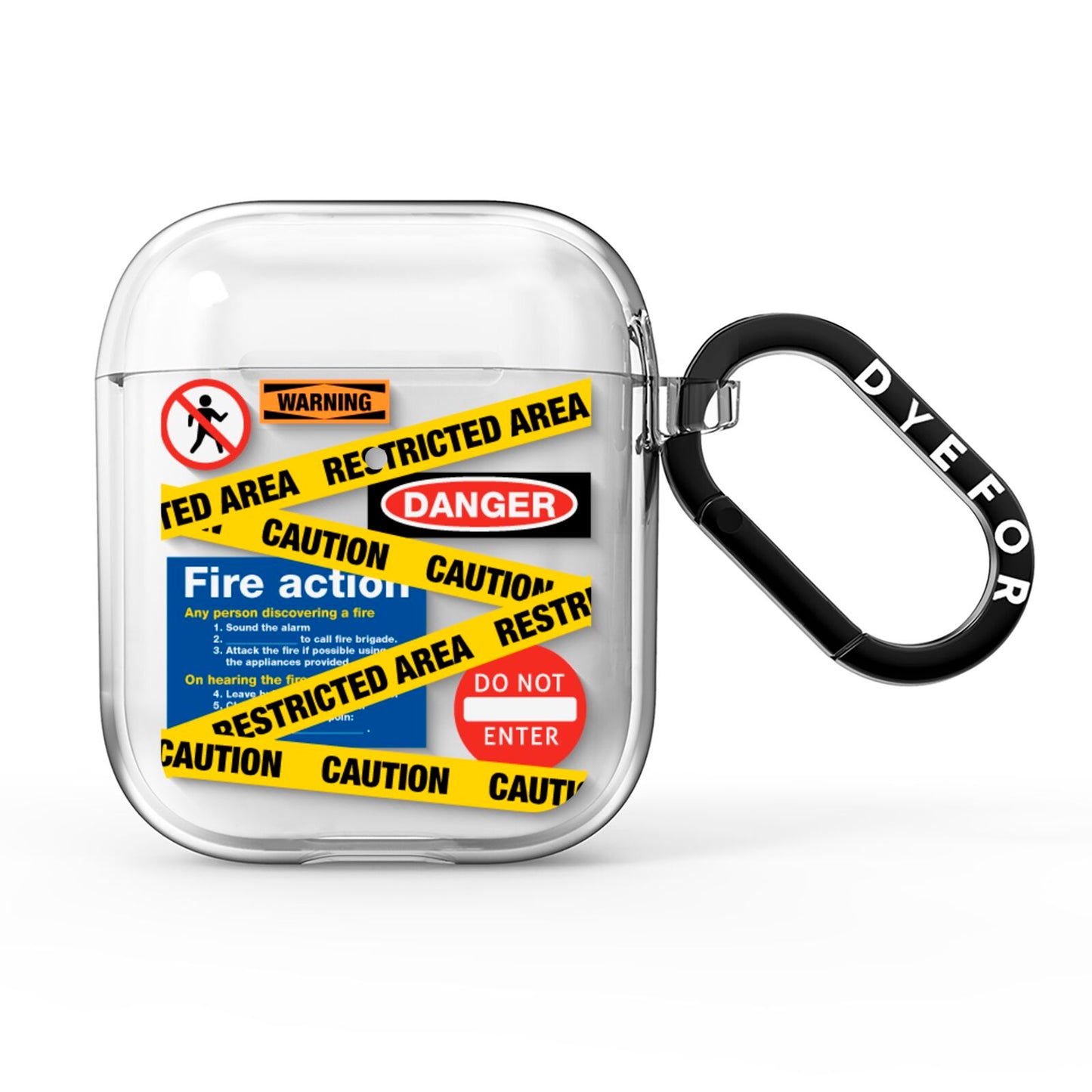 Caution Stickers AirPods Clear Case