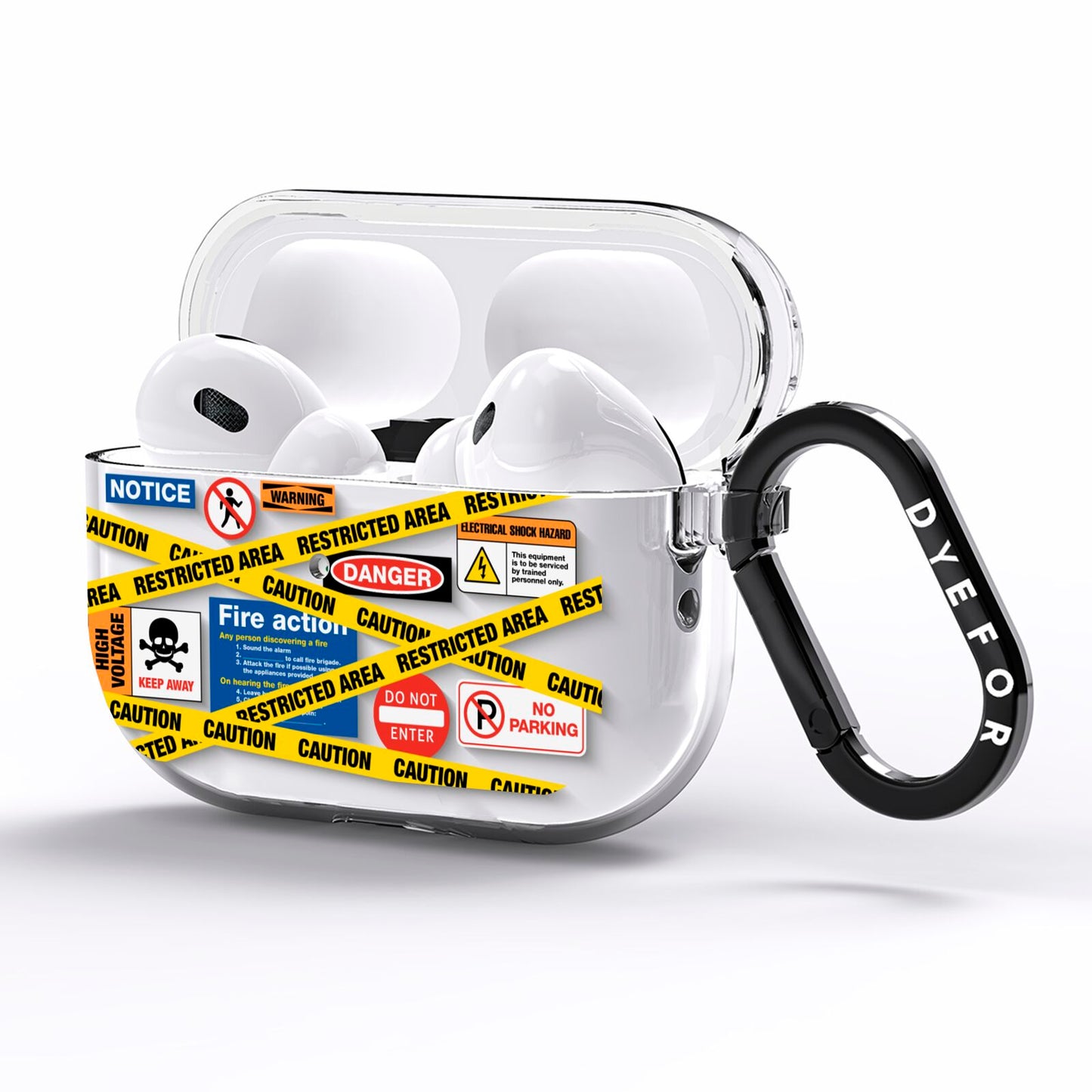 Caution Stickers AirPods Pro Clear Case Side Image