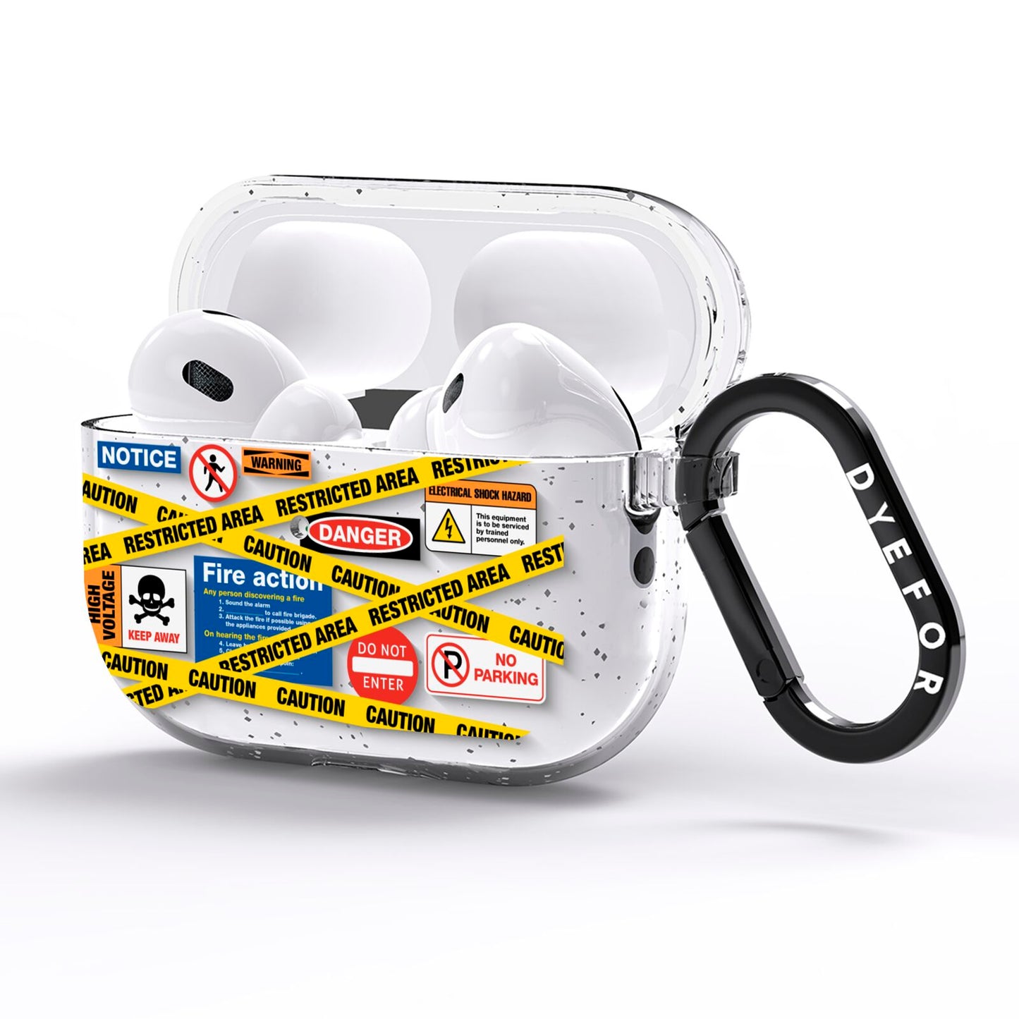 Caution Stickers AirPods Pro Glitter Case Side Image