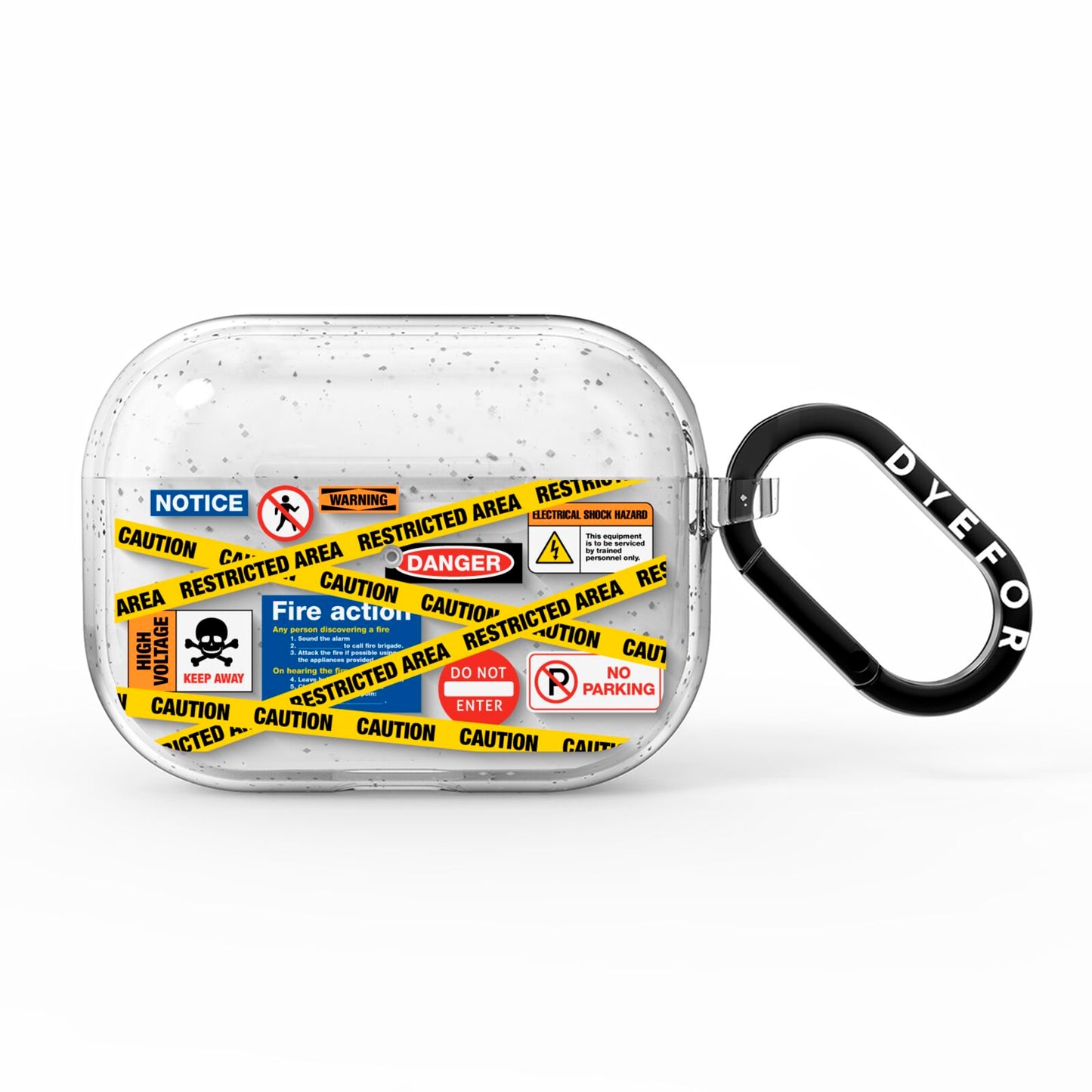 Caution Stickers AirPods Pro Glitter Case