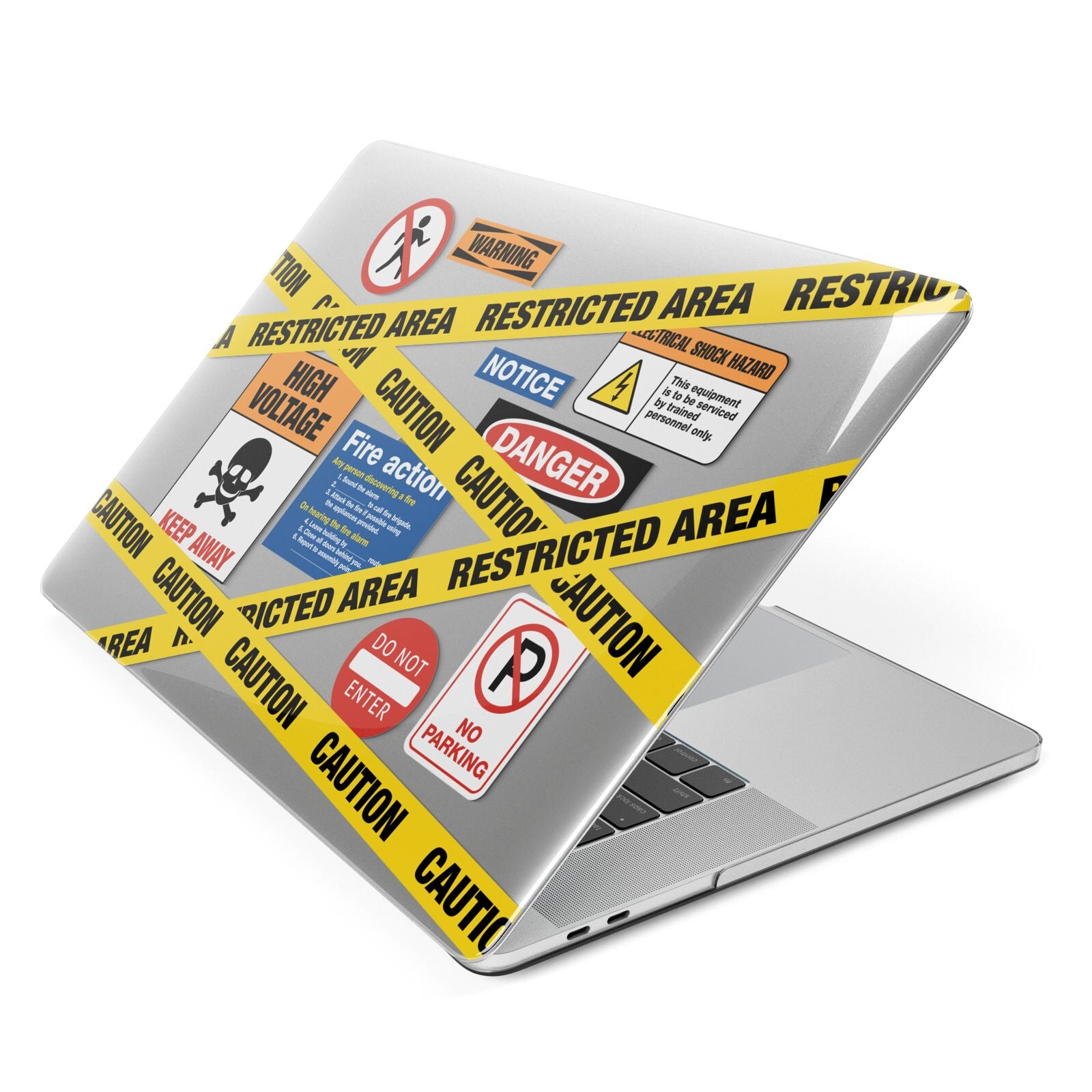 Caution Stickers Apple MacBook Case Side View