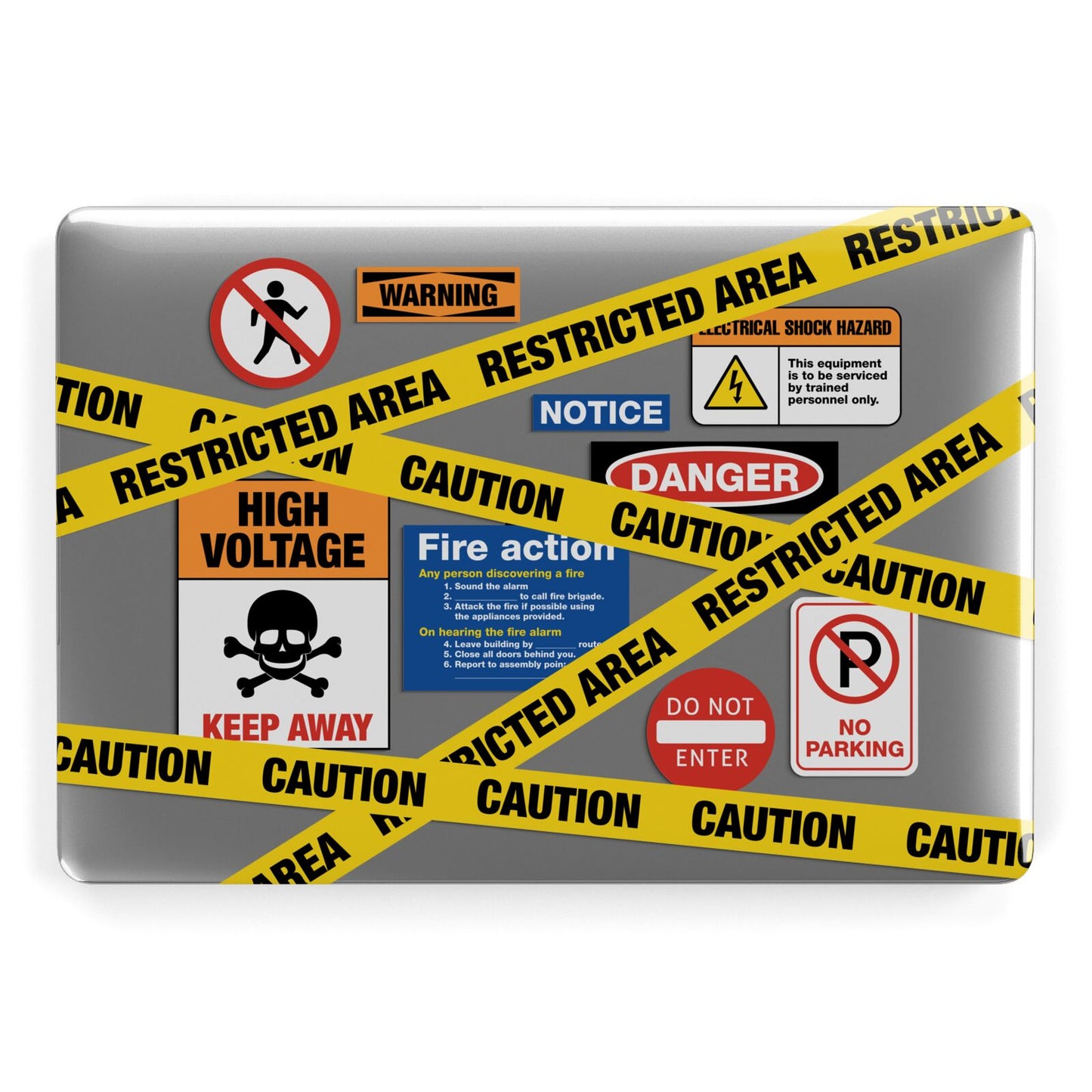 Caution Stickers Apple MacBook Case