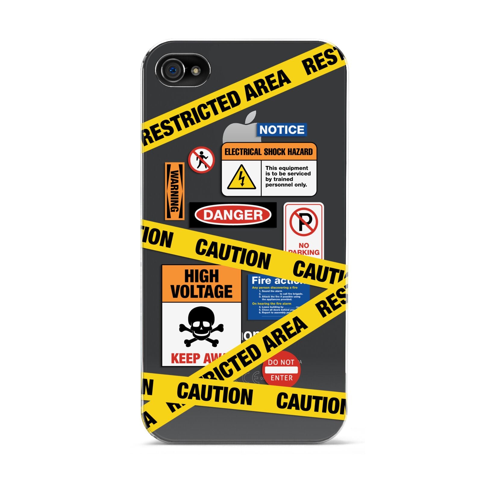 Caution Stickers Apple iPhone 4s Case