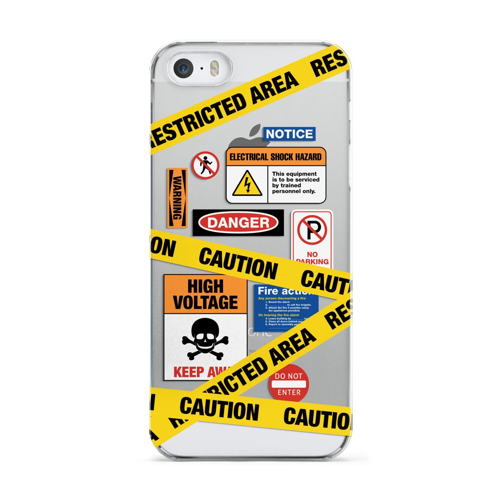 Caution Stickers Apple iPhone 5 Case