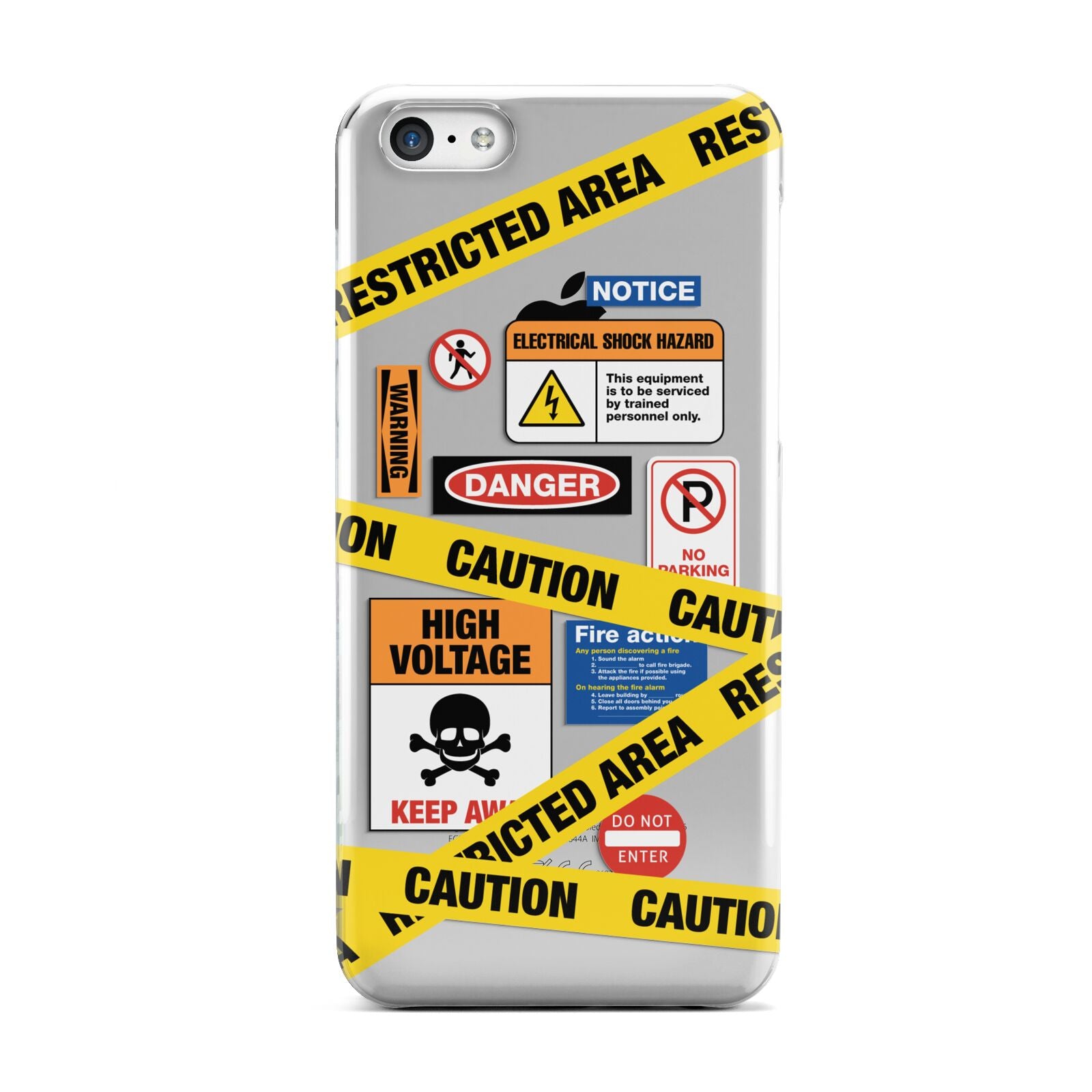 Caution Stickers Apple iPhone 5c Case