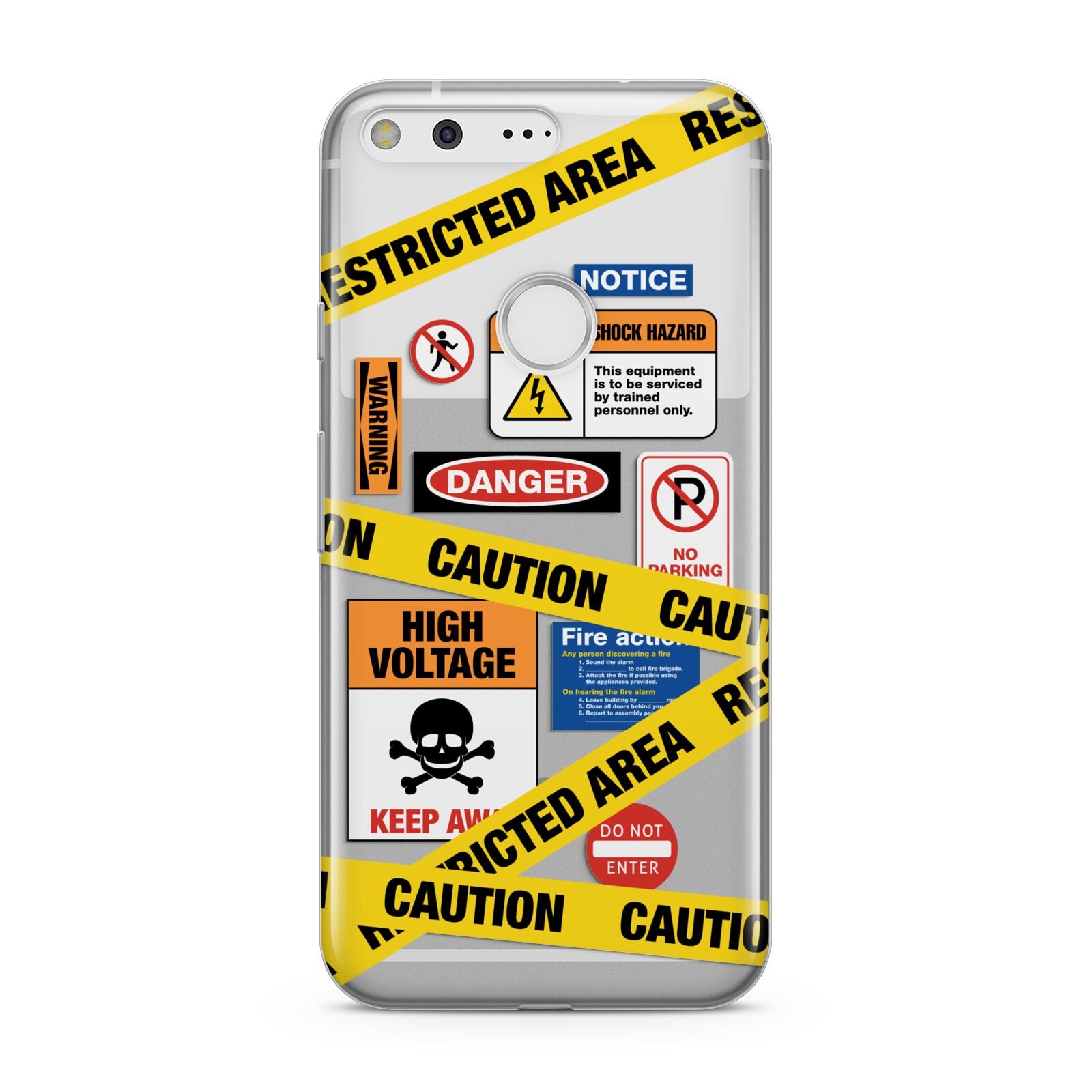 Caution Stickers Google Pixel Case