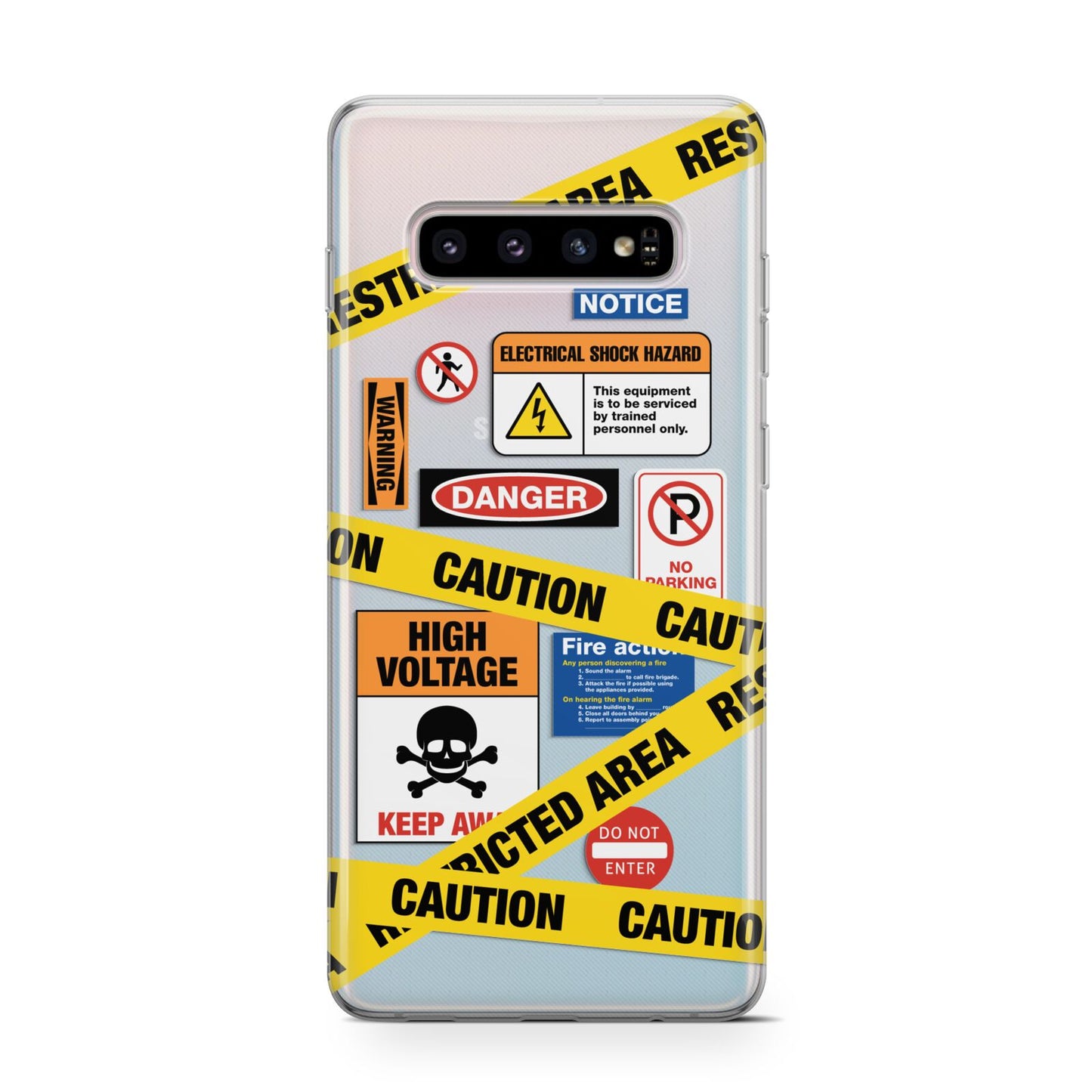 Caution Stickers Protective Samsung Galaxy Case