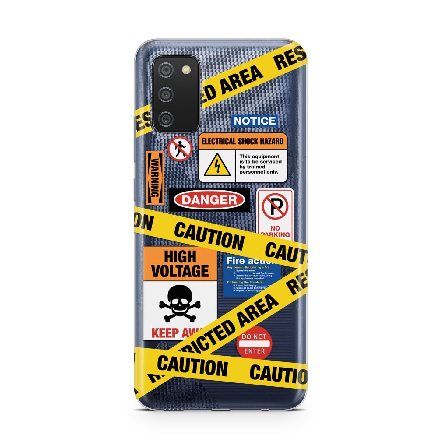 Caution Stickers Samsung A02s Case