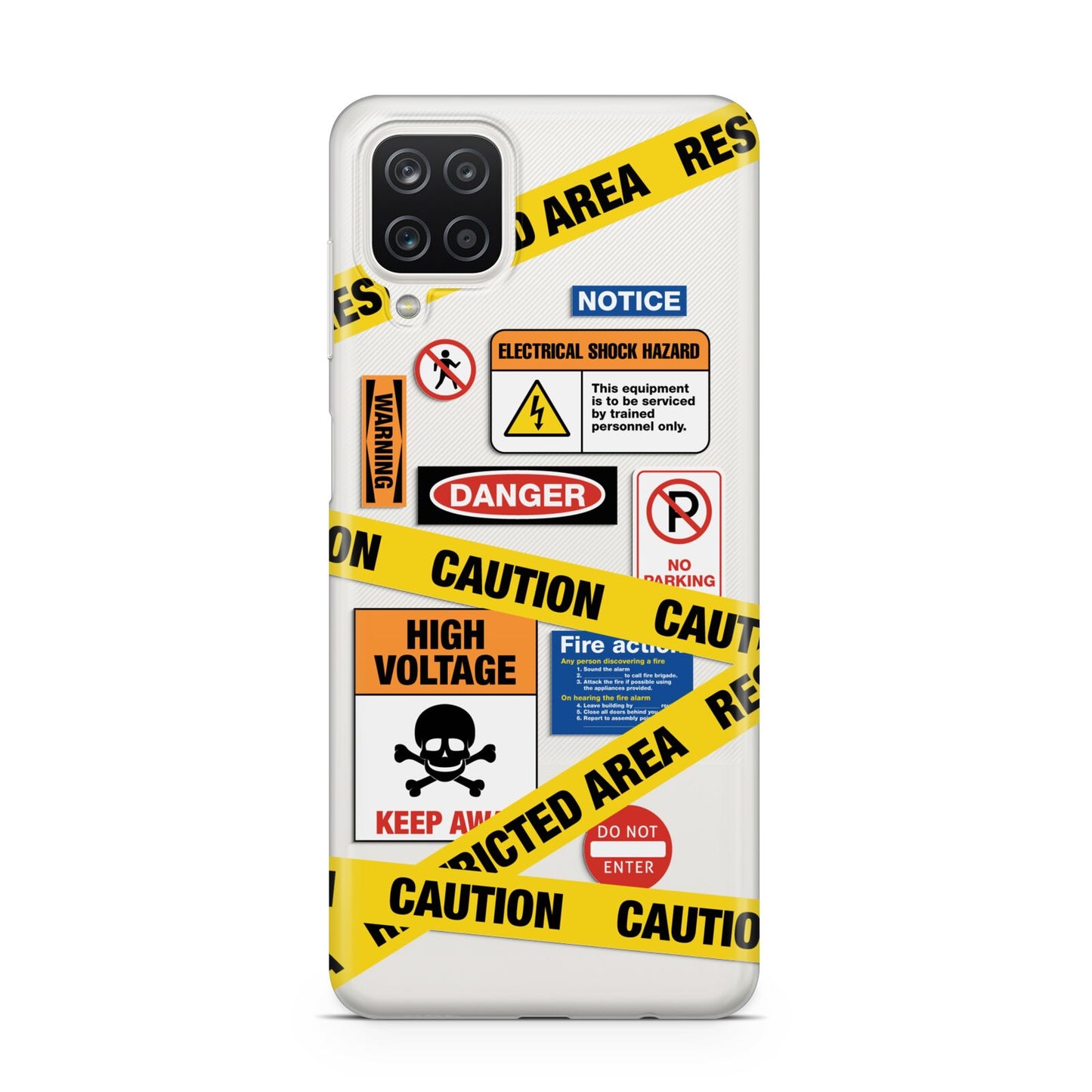 Caution Stickers Samsung A12 Case