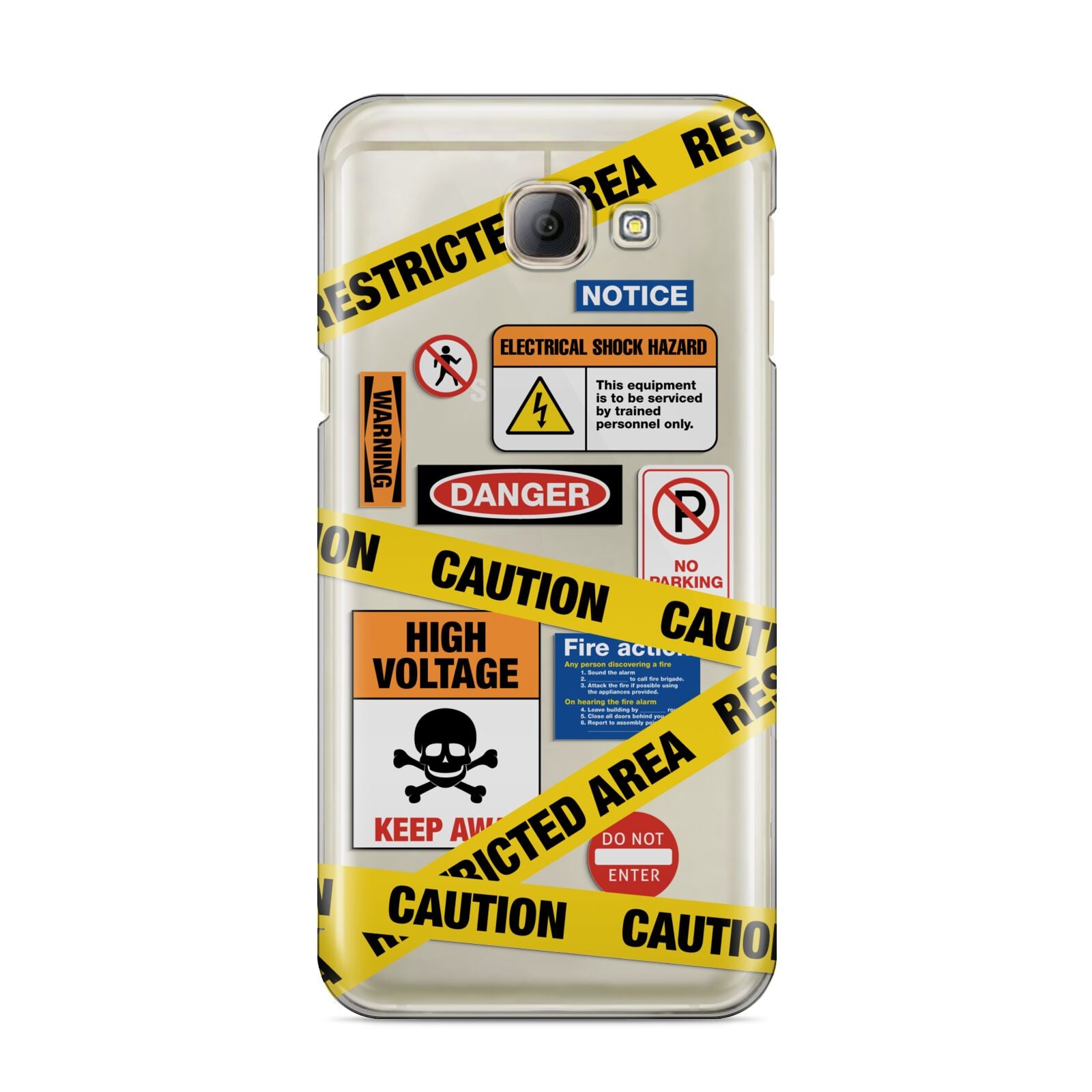 Caution Stickers Samsung Galaxy A8 2016 Case